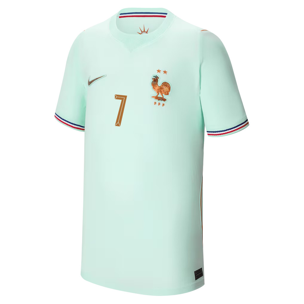 Antoine Griezmann 7 Youth France National Team 2026 Away Jersey - Green - Jersey Teams