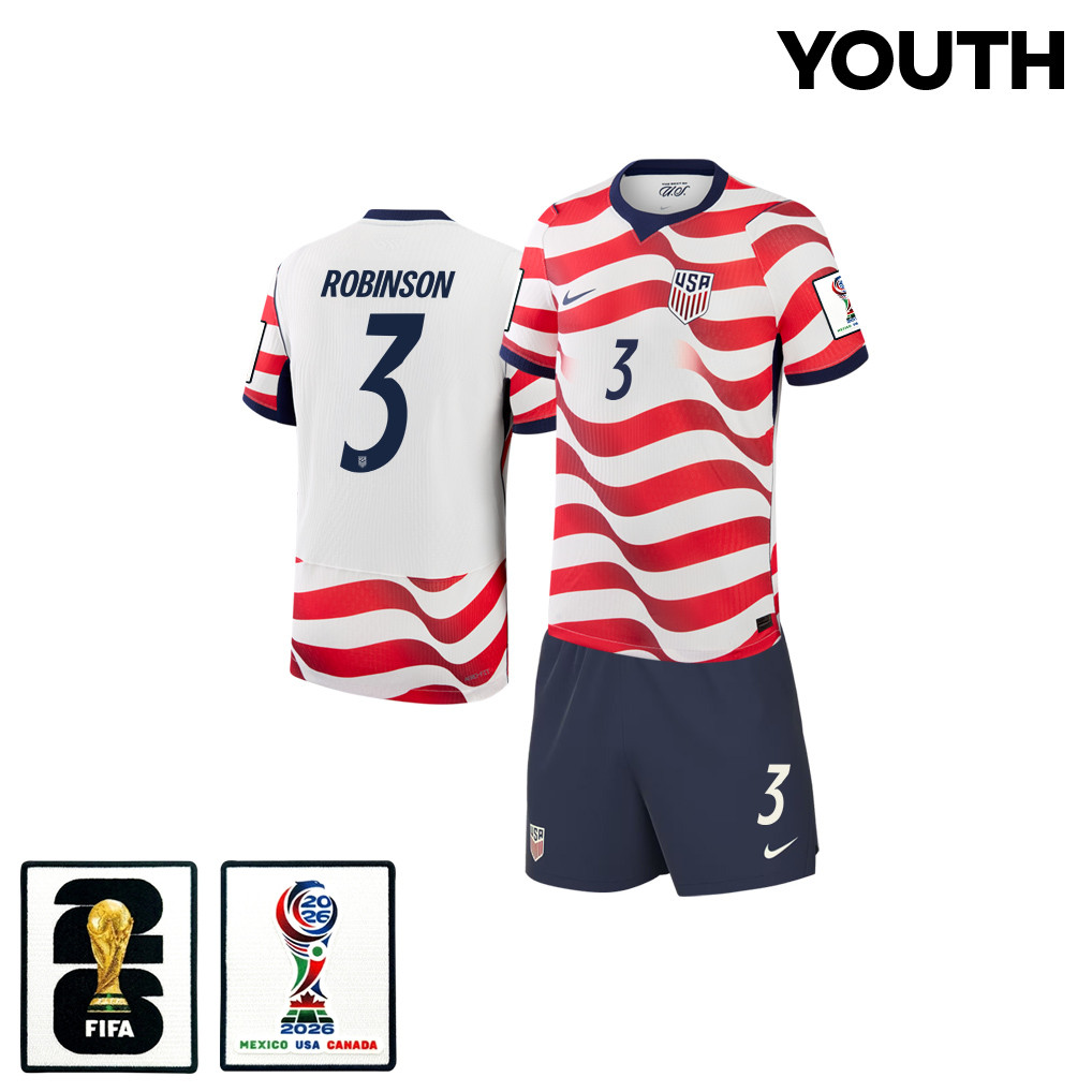 Antonee Robinson 3 USMNT 2026 YOUTH Home Jersey & Shorts Set - Jersey Teams