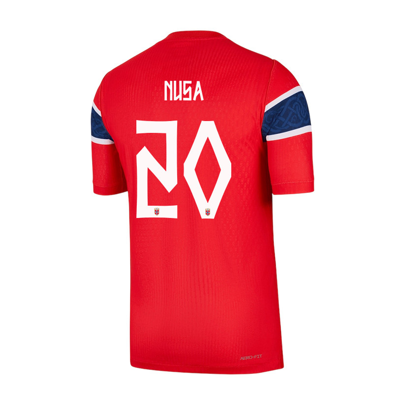 Antonio Nusa 20 Norway National Team 2026 x World Cup Patch Home Jersey - Red, Men - Jersey Teams