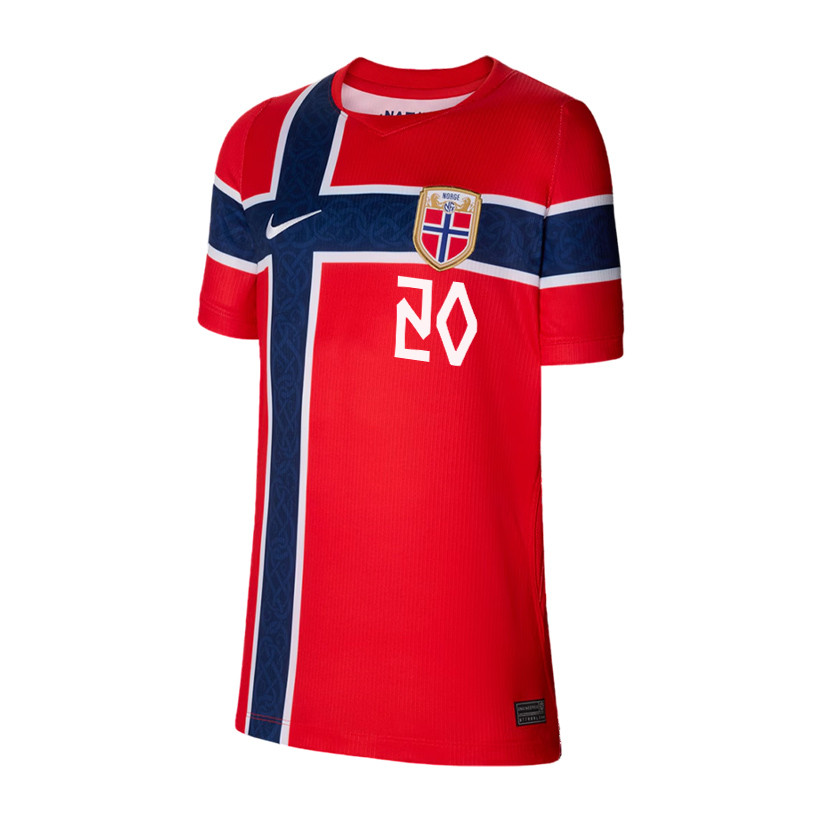 Antonio Nusa 20 Youth Norway National Team 2026 Home Jersey - Red - Jersey Teams