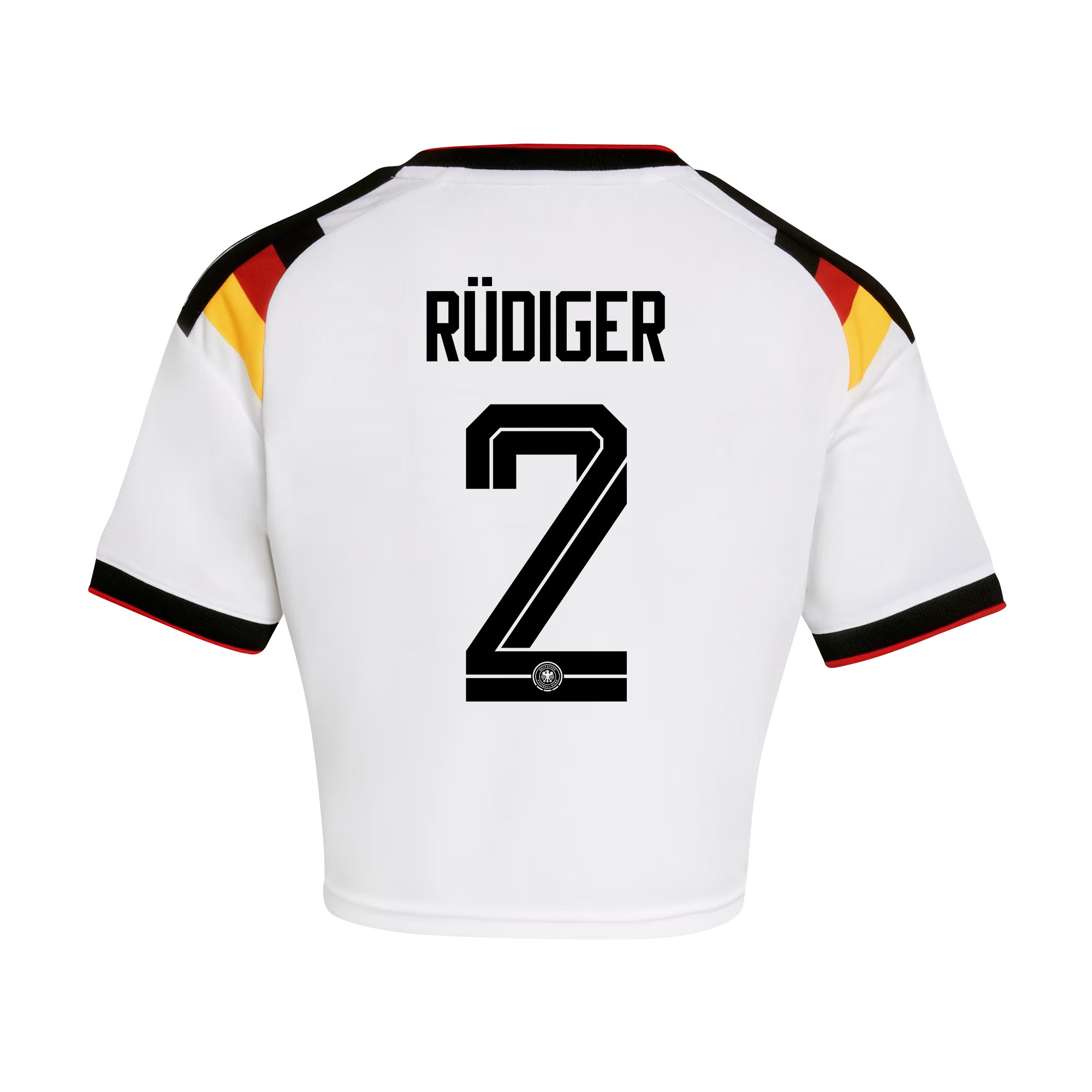Antonio Rüdiger 2 Germany 2026 Home Women’s Cropped Jersey - White - Jersey Teams