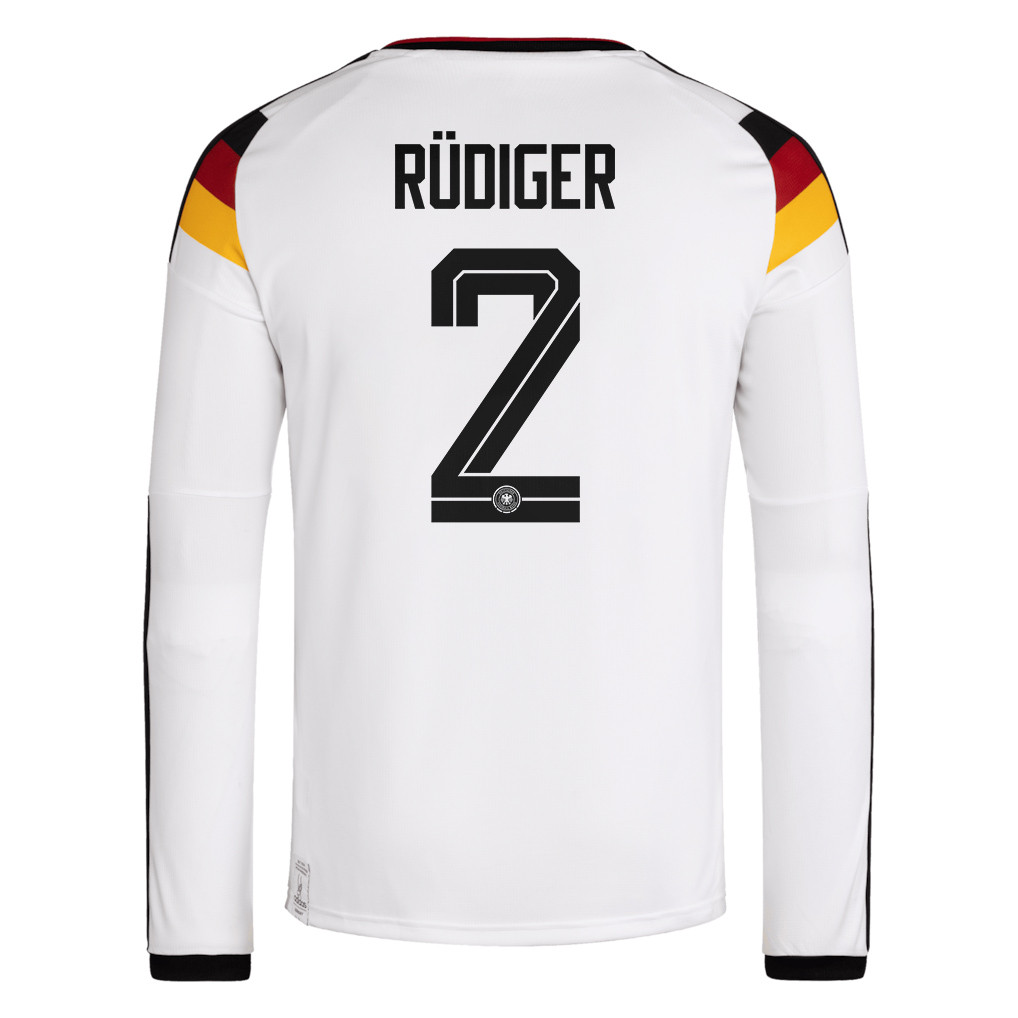 Antonio Rüdiger 2 Germany National Team 2026 Home Long Sleeve Jersey - White - Jersey Teams