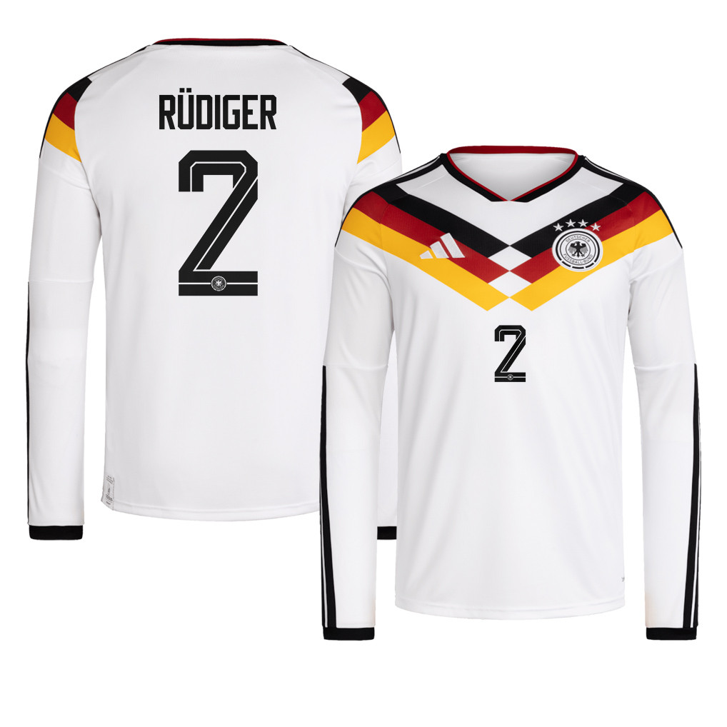 Antonio Rüdiger 2 Germany National Team 2026 Home Long Sleeve Jersey - White - Jersey Teams