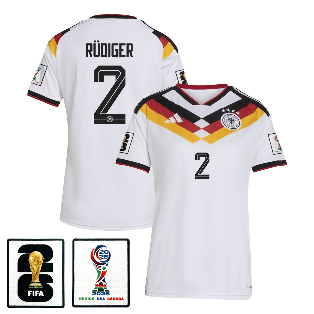 Antonio Rüdiger 2 Women’s Germany National Team 2026 Home Jersey – White – Jersey Teams