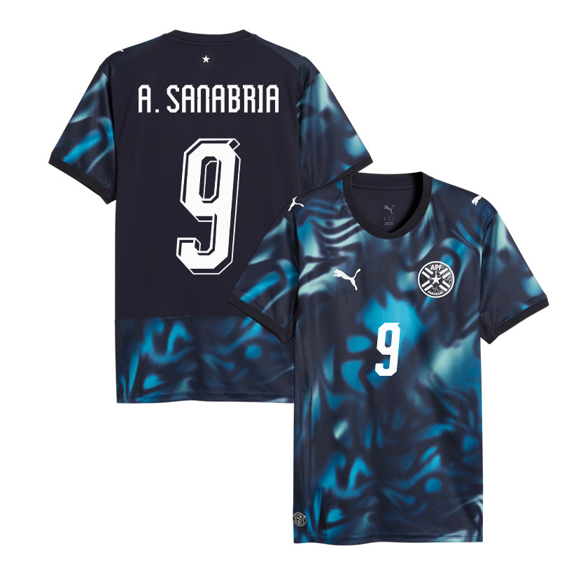 Antonio Sanabria 9 Paraguay National Team 2026 Away Jersey - Navy, Men - Jersey Teams