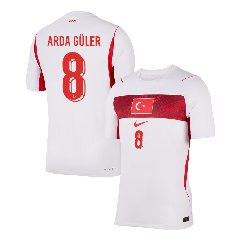 Arda Guler 8 Turkey National Team 2026 Away Jersey - White, Men - Jersey Teams
