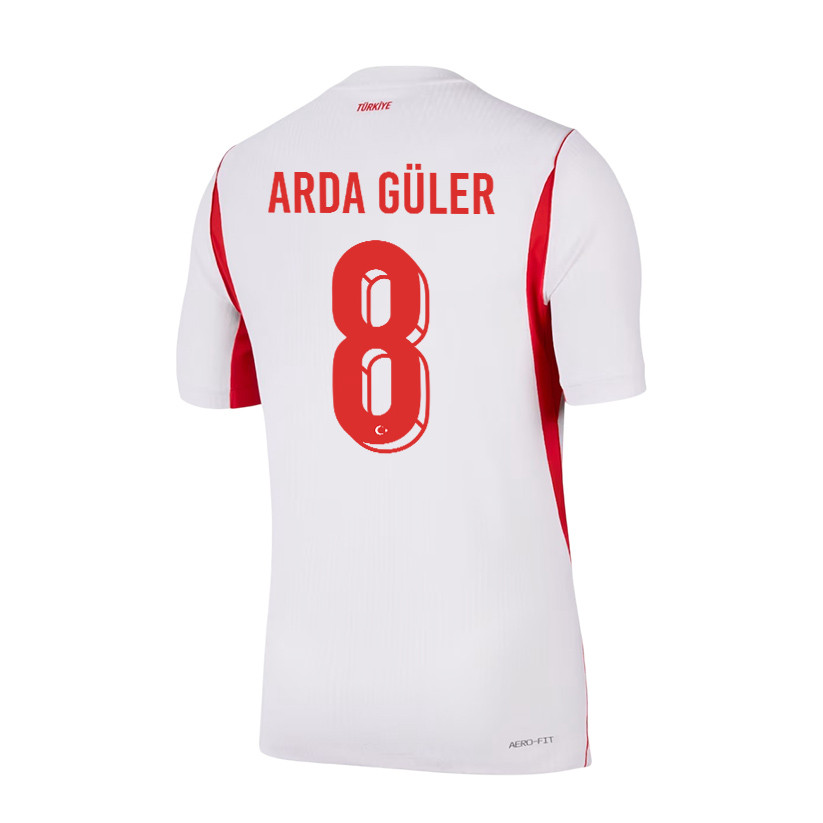 Arda Guler 8 Turkey National Team 2026 Away Jersey - White, Men - Jersey Teams