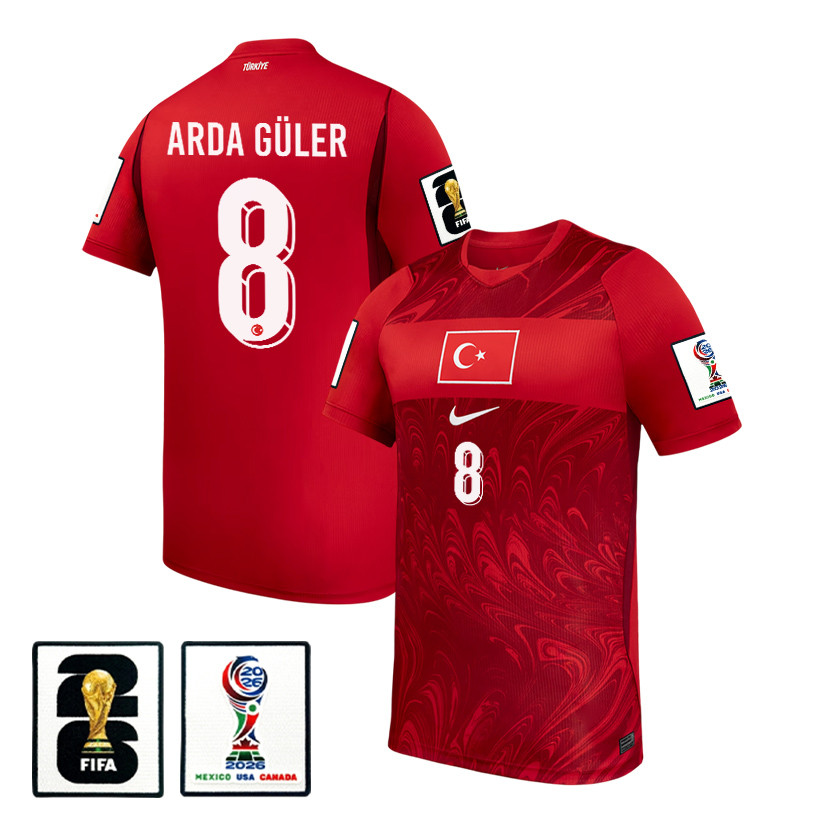 Arda Guler 8 Turkey National Team 2026 Home Jersey - Red, Men - Jersey Teams