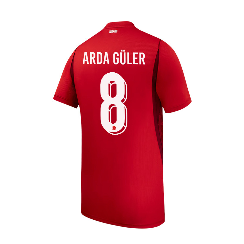 Arda Guler 8 Youth Turkey National Team 2026 Home Jersey - Red - Jersey Teams