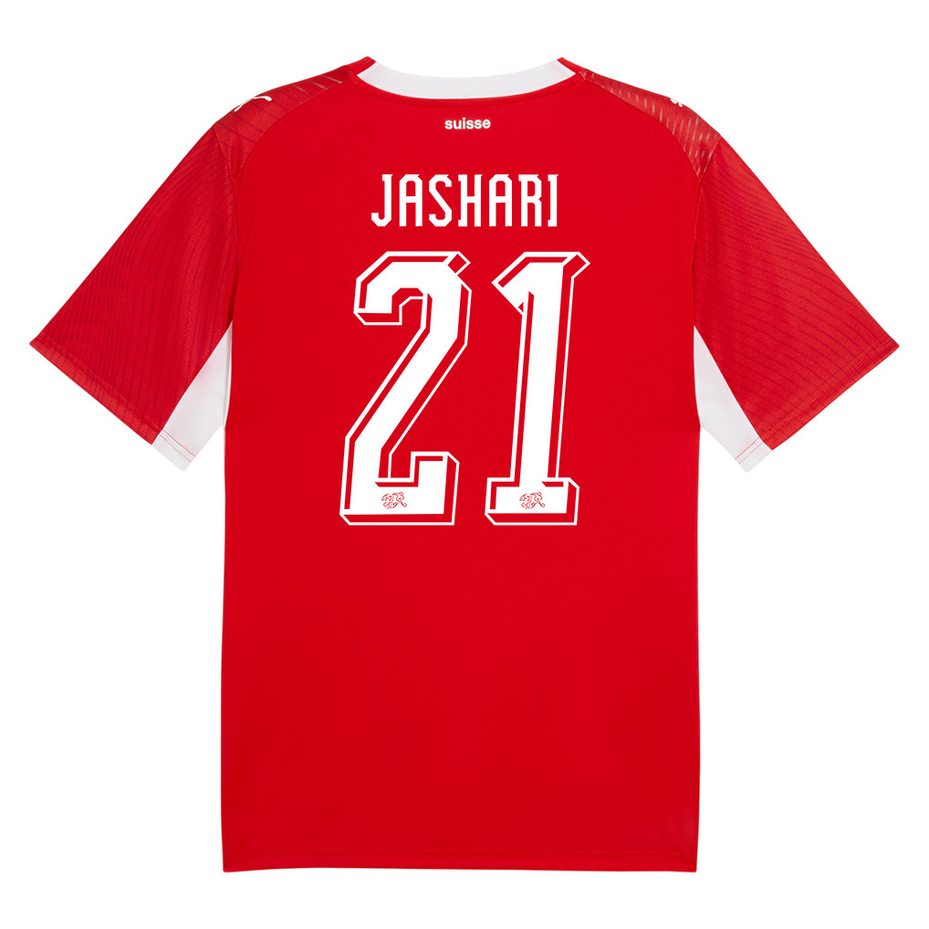 Ardon Jashari 21 Switzerland National Team 2026 x World Cup Patch Home Jersey - Red, Men - Jersey Teams