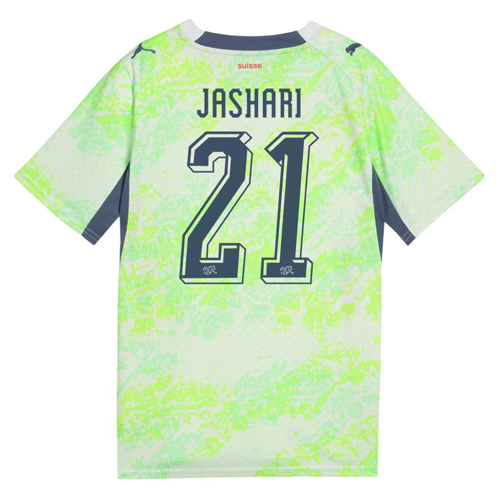 Ardon Jashari 21 Youth Switzerland National Team 2026 Away Jersey - Green - Jersey Teams