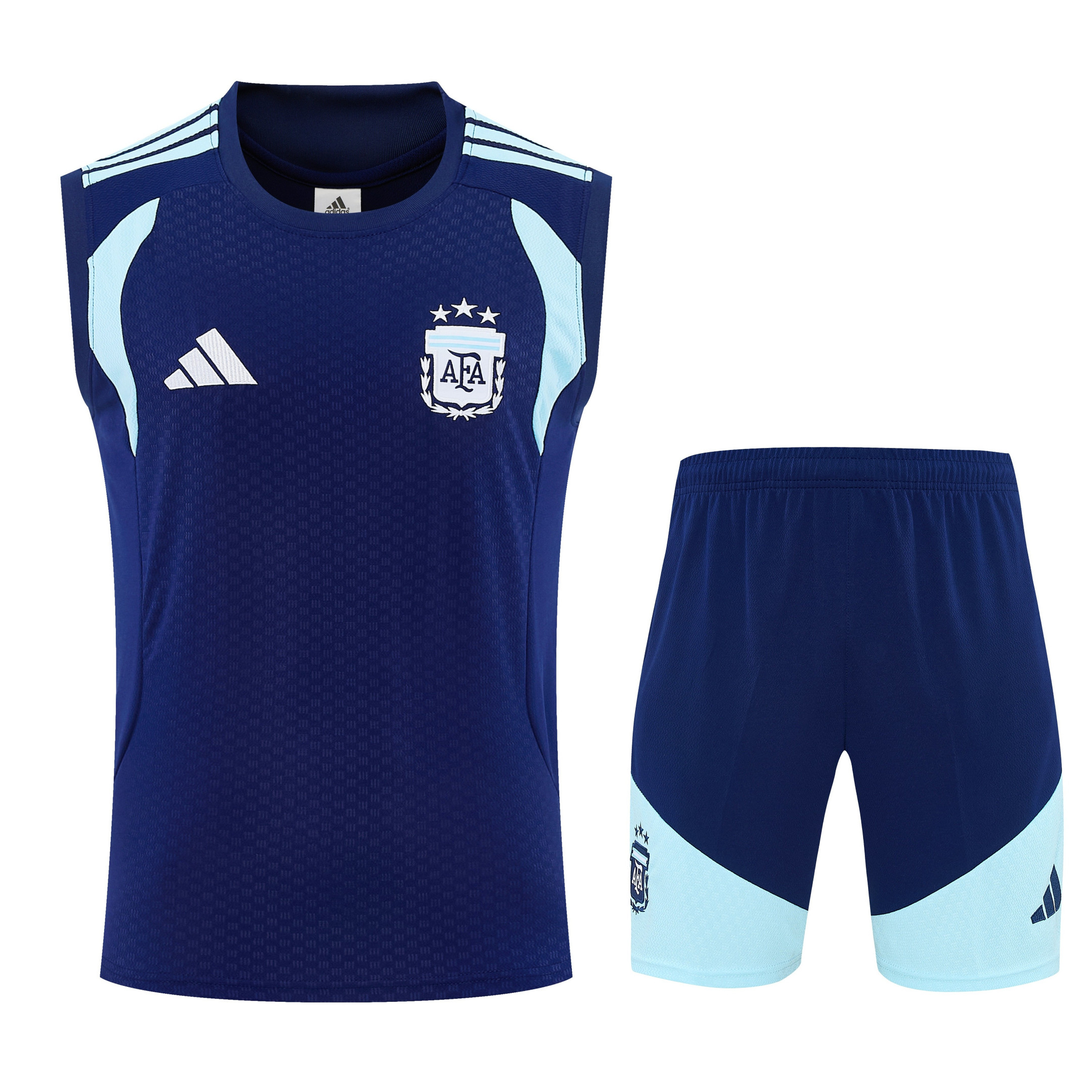 Argentina 2026-27 Sleeveless Training Set Men Soccer Kit – Navy Blue - Jersey Teams