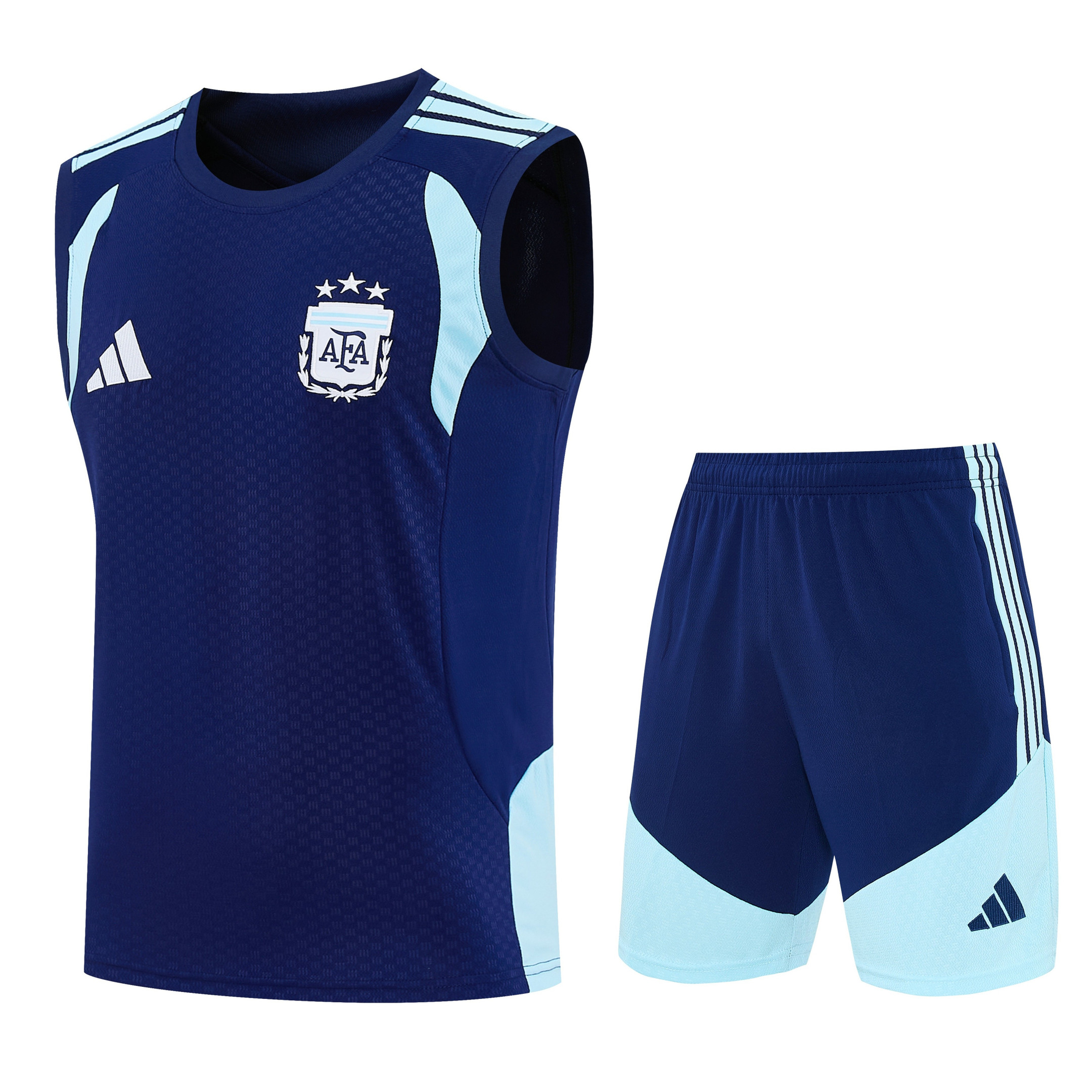 Argentina 2026-27 Sleeveless Training Set Men Soccer Kit – Navy Blue - Jersey Teams