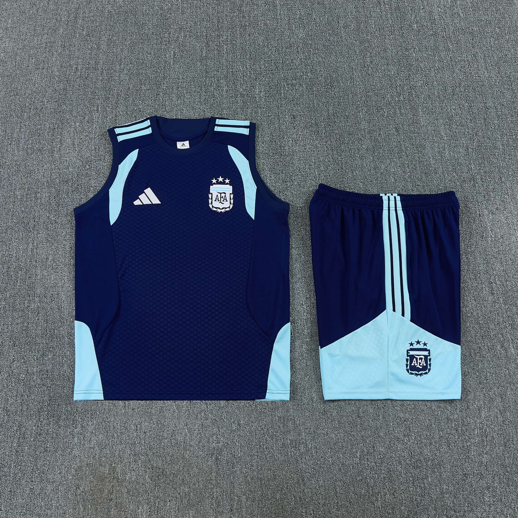 Argentina 2026-27 Sleeveless Training Set Men Soccer Kit – Navy Blue - Jersey Teams