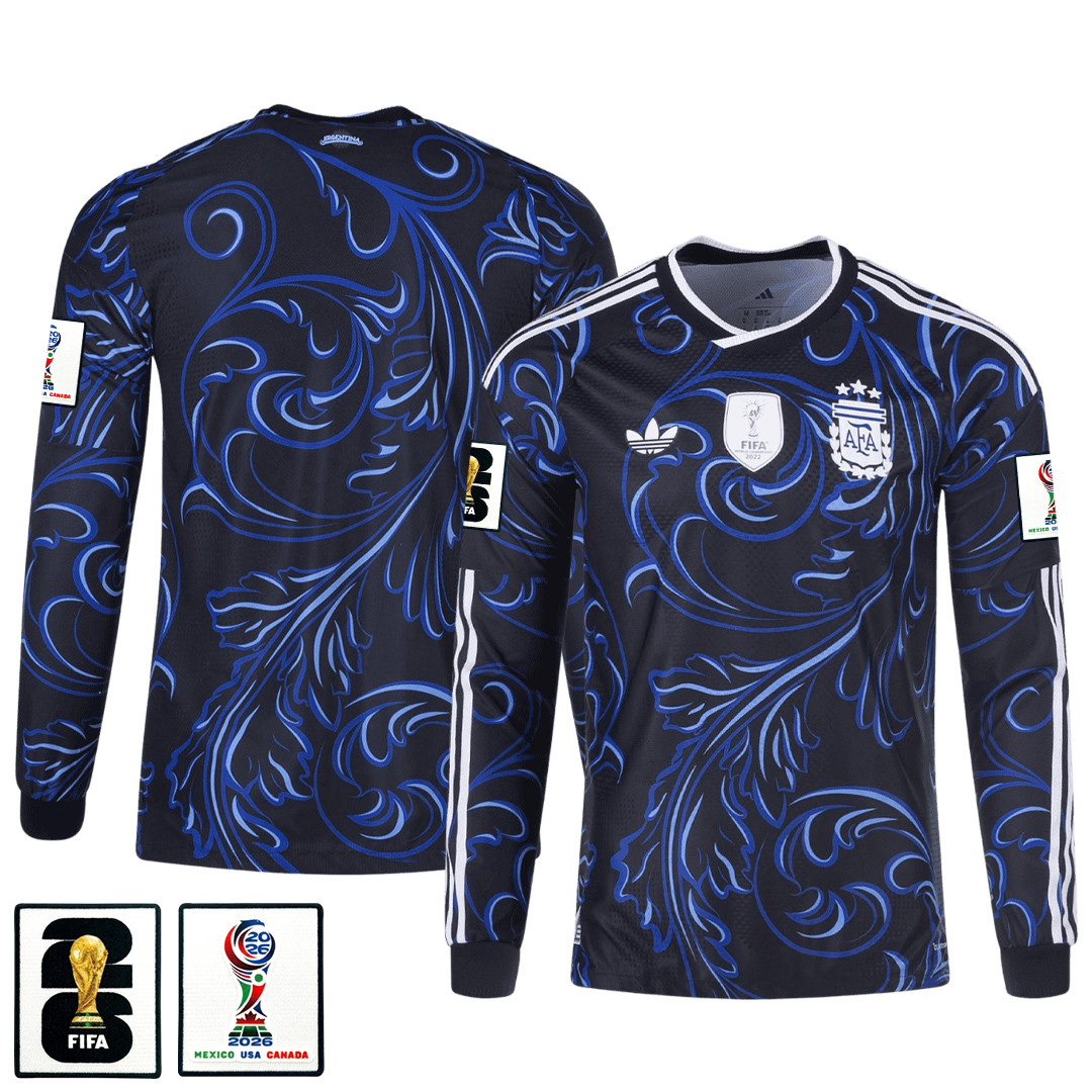 Argentina 2026 Away Long Sleeve Jersey - Black - Jersey Teams