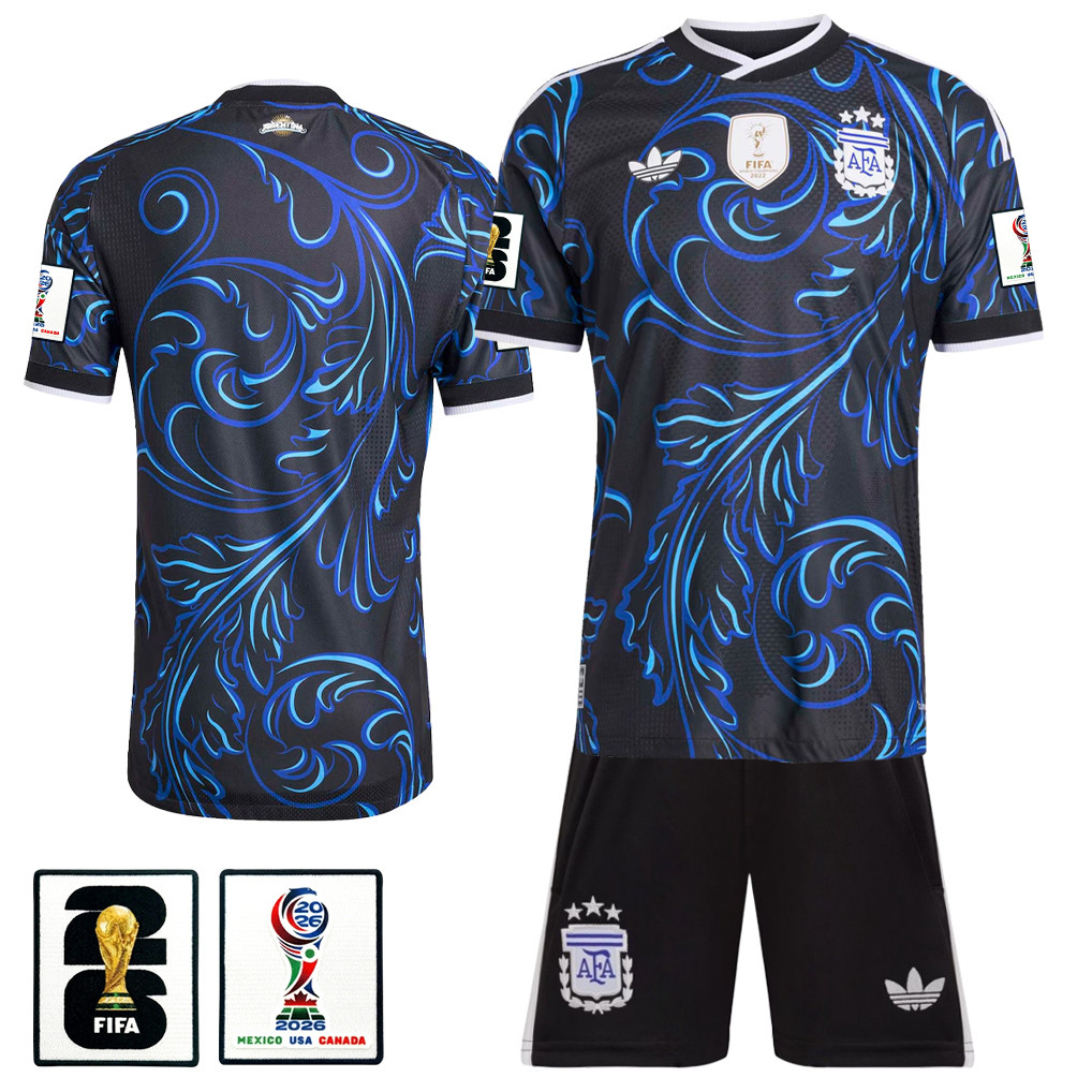 Argentina 2026 Away Men Jersey & Shorts Set – Black – Jersey Teams