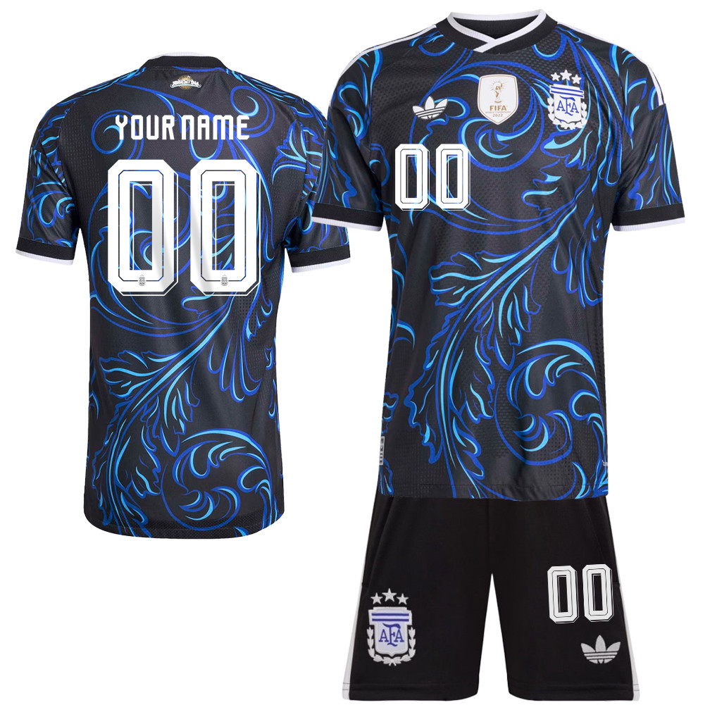 Argentina 2026 Away Men Jersey & Shorts Set – Personalized - Black - Jersey Teams