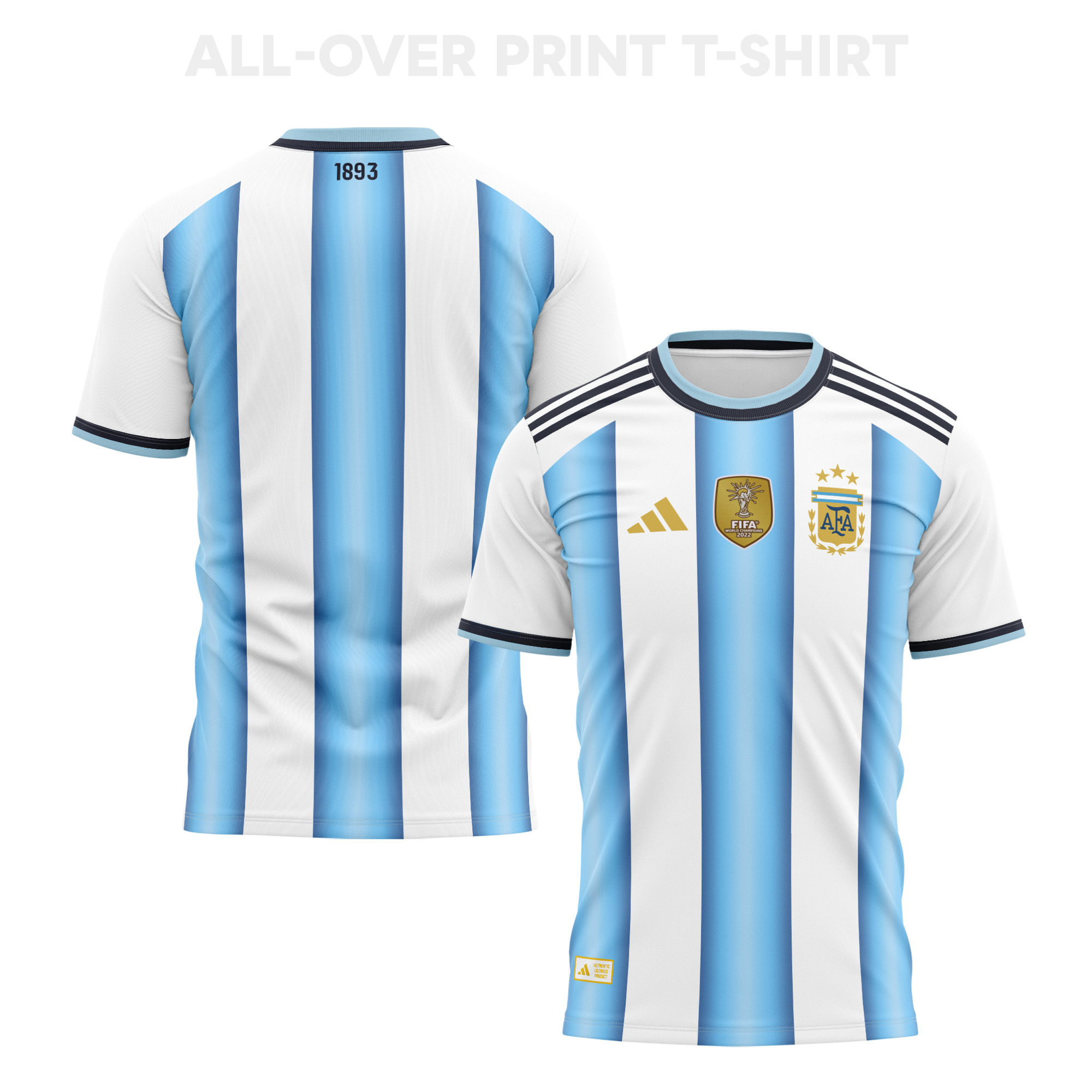 Argentina 2026 Home 3D T-Shirt Fully Printed – Unisex, White - Jersey Teams