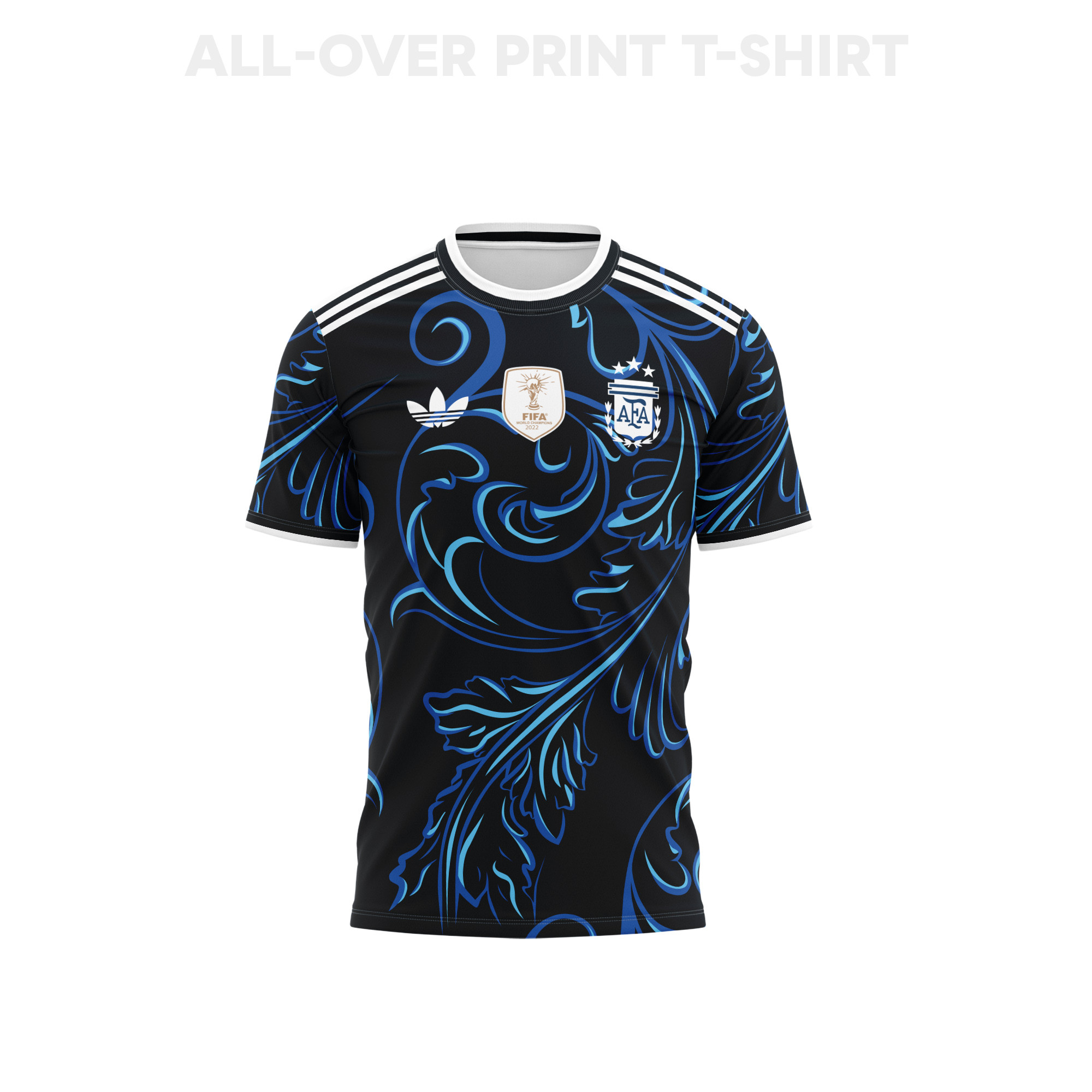 Argentina 2026 Youth Away 3D T-shirt Fully Printed – Black - Jersey Teams
