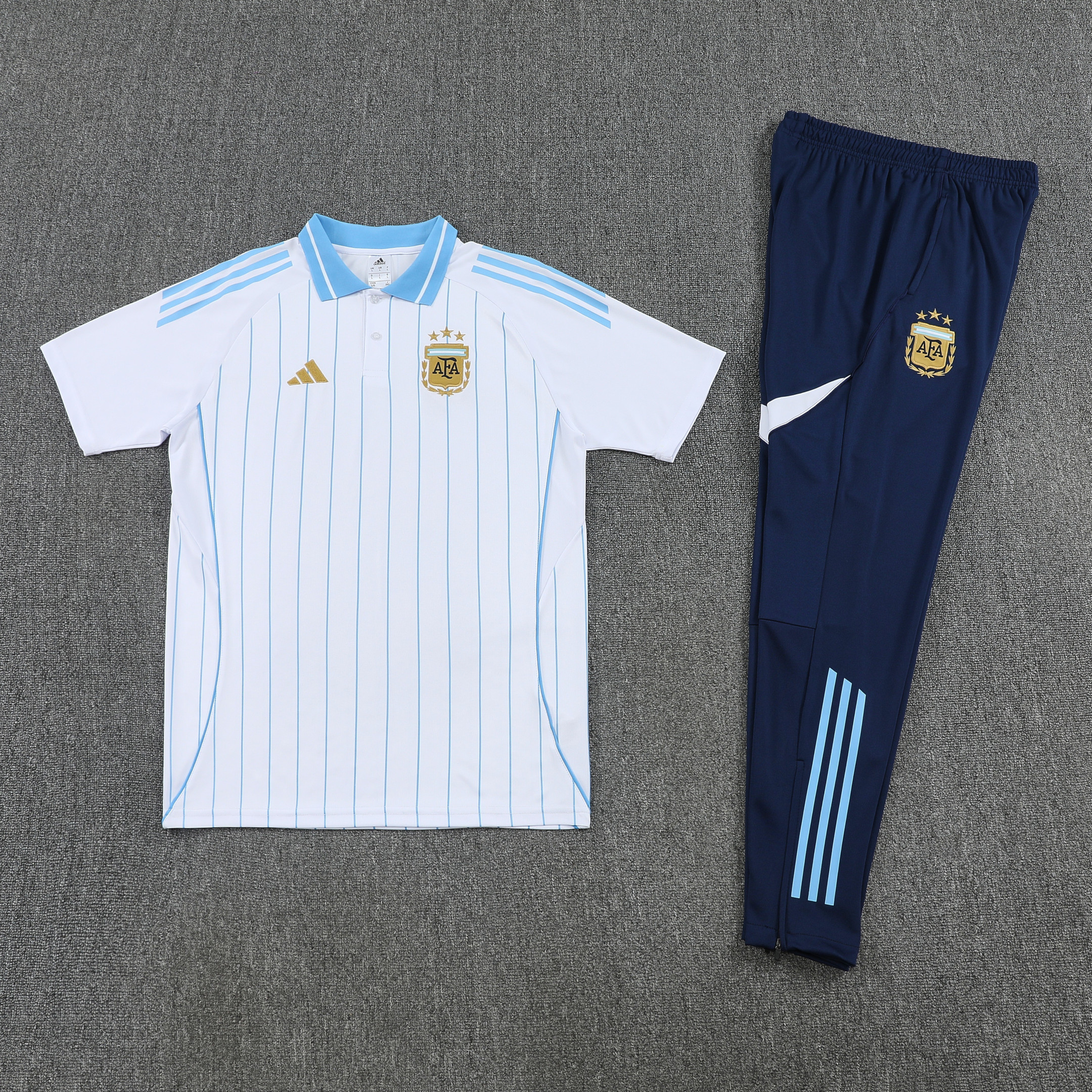 Argentina 2026/27 Men Soccer Polo Training Tracksuit Set – White - Jersey Teams