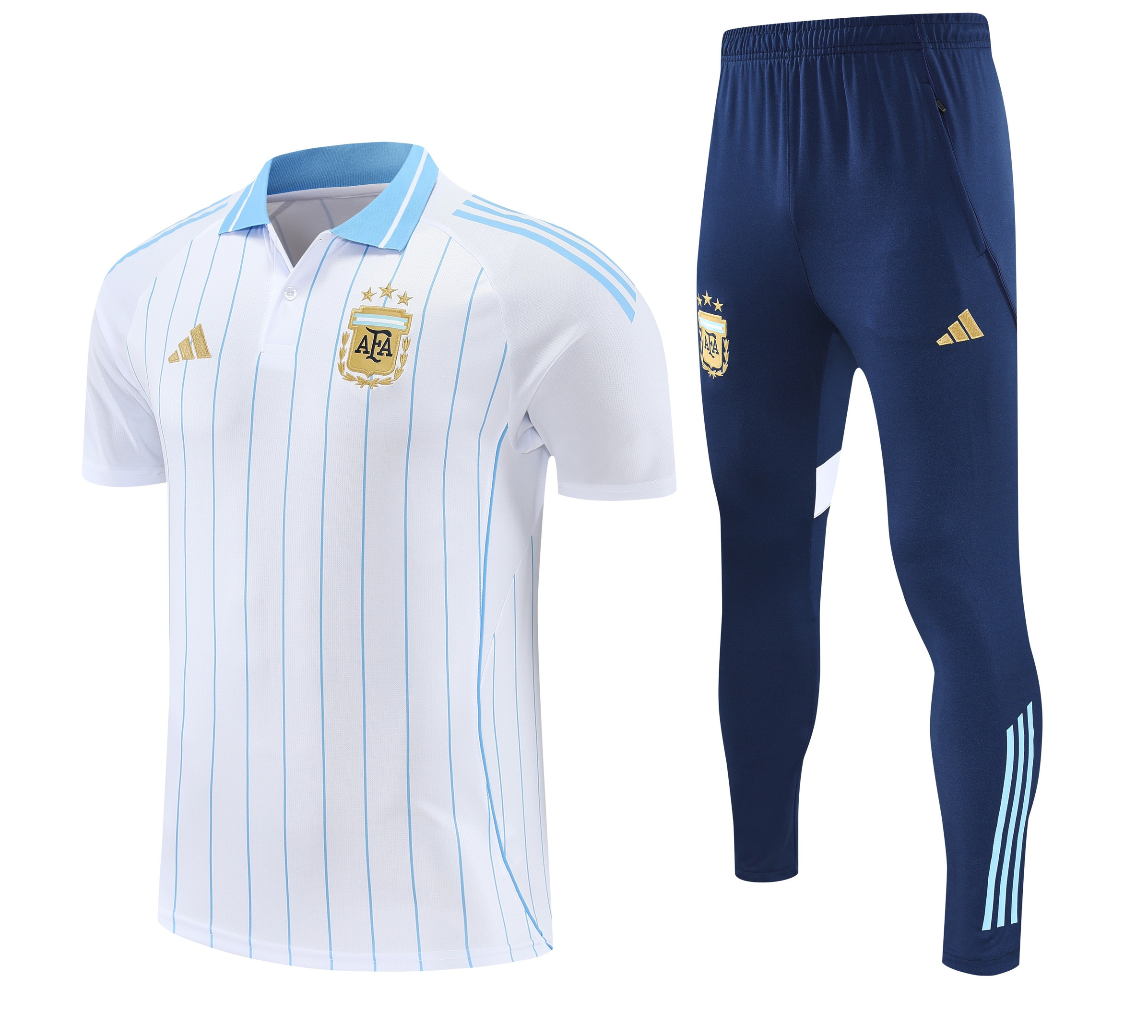 Argentina 2026/27 Men Soccer Polo Training Tracksuit Set – White - Jersey Teams