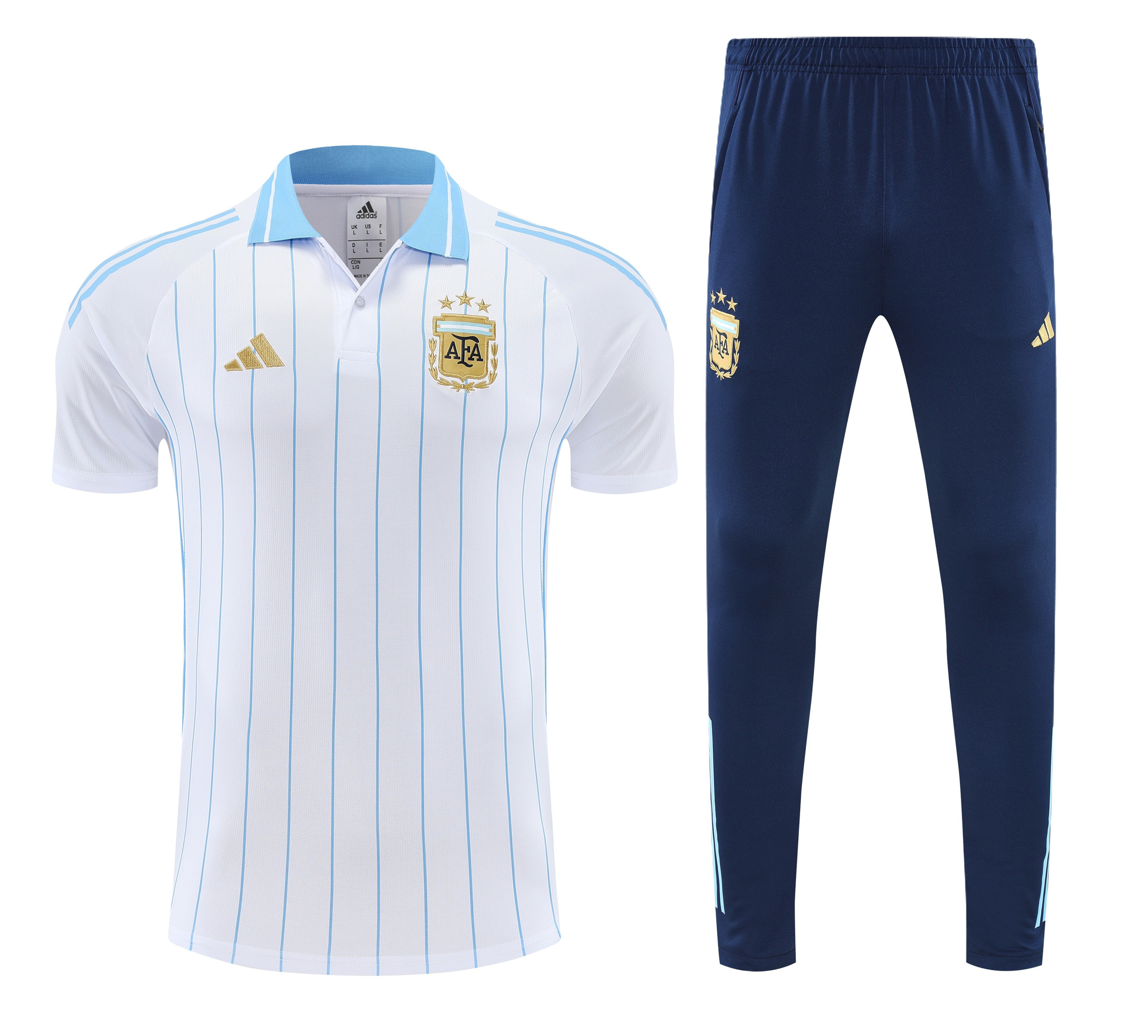 Argentina 2026/27 Men Soccer Polo Training Tracksuit Set – White - Jersey Teams