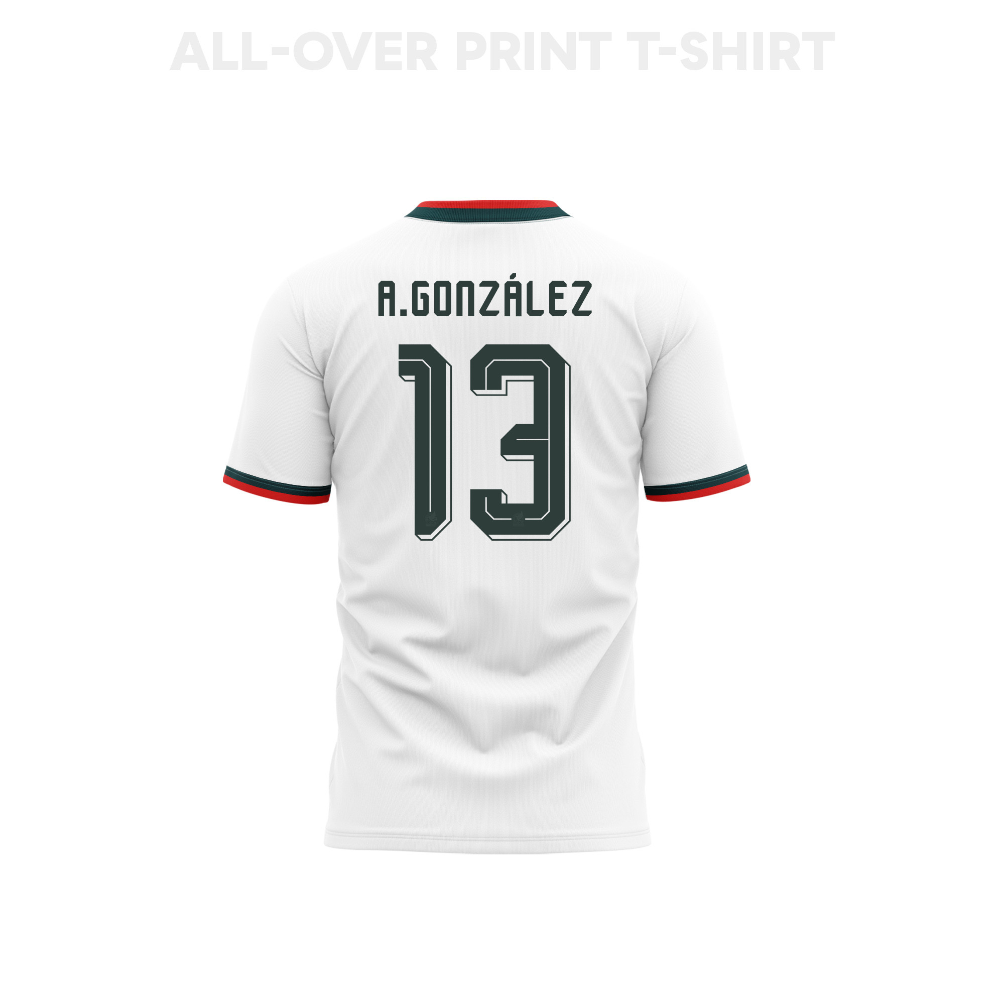 Armando González 13 Mexico 2026 Away 3D T-Shirt Fully Printed – Unisex, White - Jersey Teams