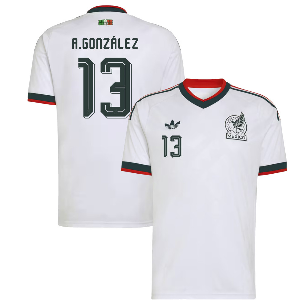 Armando González 13 Mexico National Team 2026 Away Jersey - White, Men - Jersey Teams