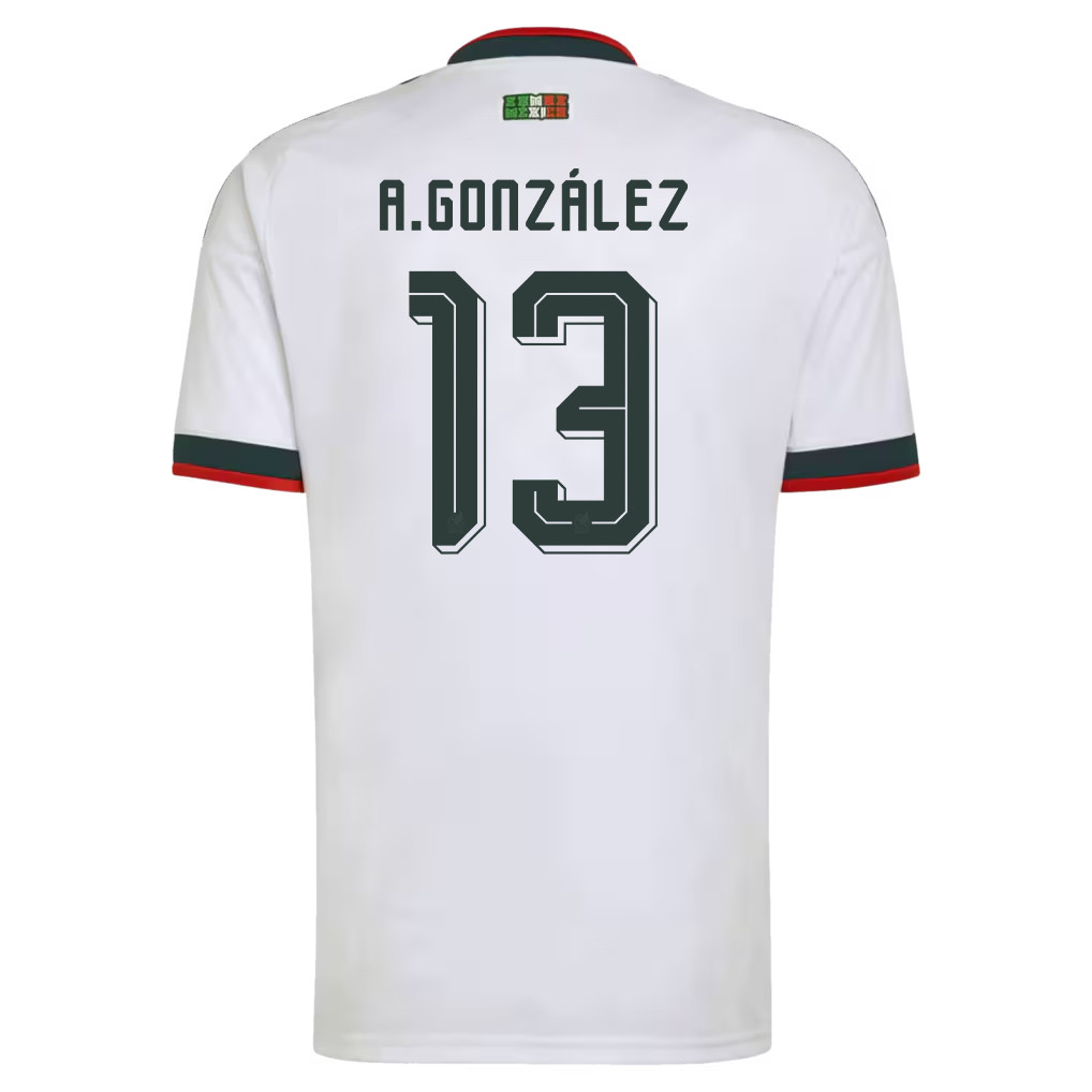 Armando González 13 Mexico National Team 2026 Away Jersey - White, Men - Jersey Teams