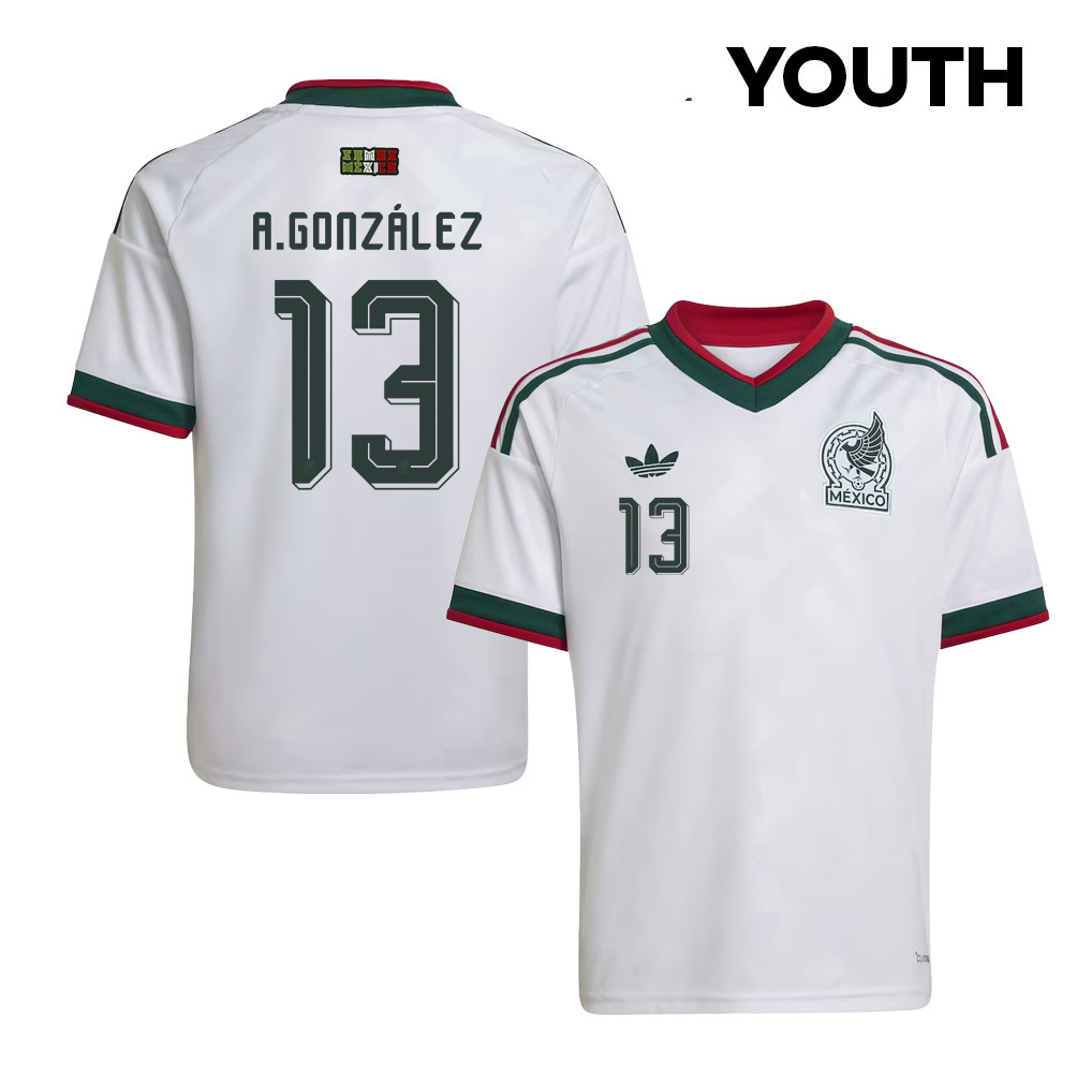 Armando González 13 Youth Mexico National Team 2026 Away Jersey - White - Jersey Teams