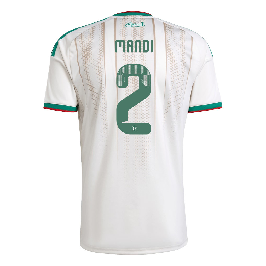 Aïssa Mandi 2 Algeria National Team 2026 Home Jersey - White, Men - Jersey Teams