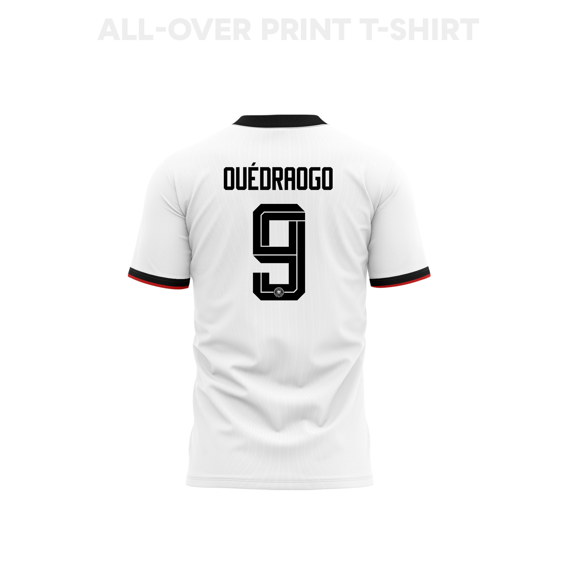 Assan Ouédraogo 9 Germany 2026 Home 3D T-Shirt Fully Printed – Unisex, White - Jersey Teams