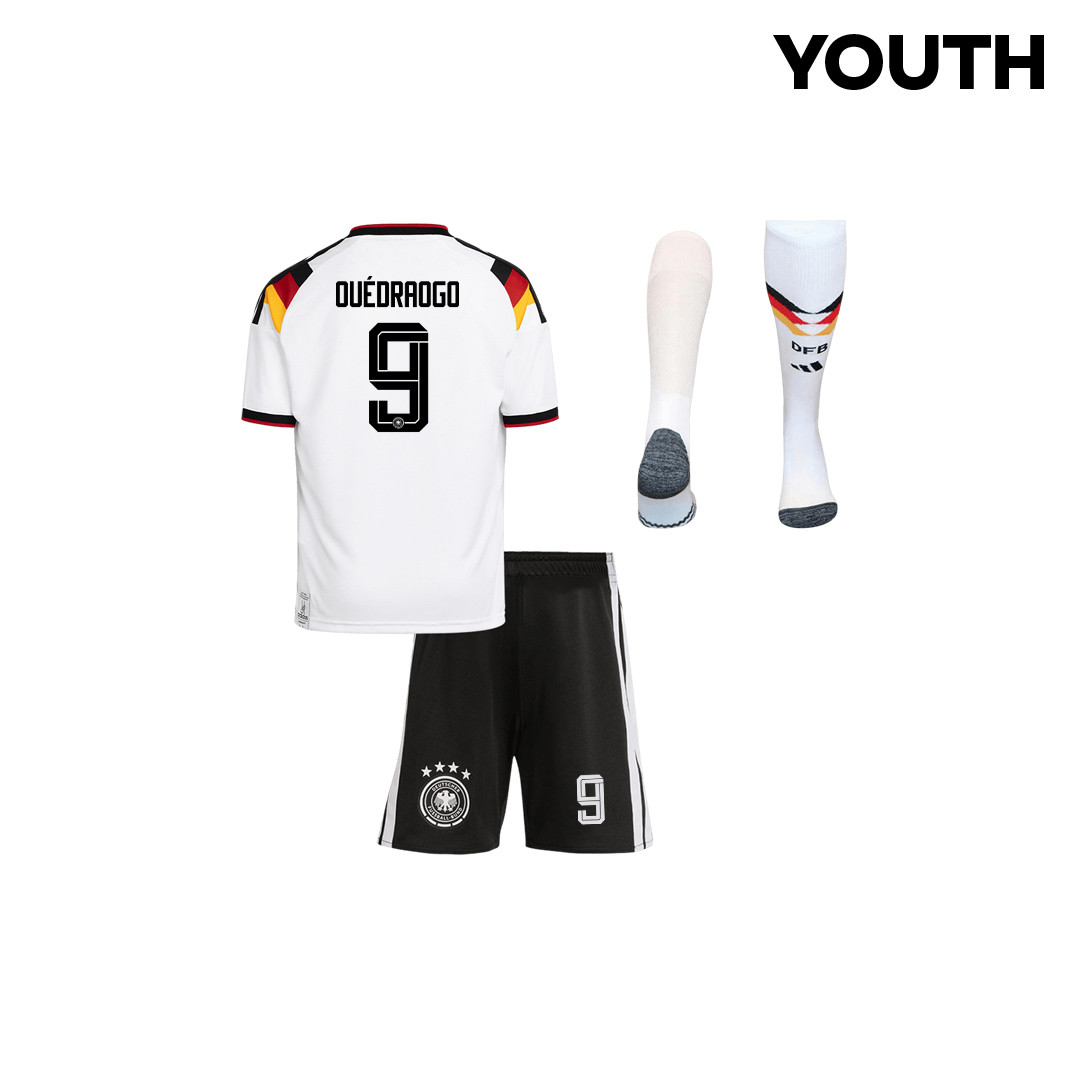 Assan Ouédraogo 9 Germany 2026 Youth Home Kit Set – White - Jersey Teams