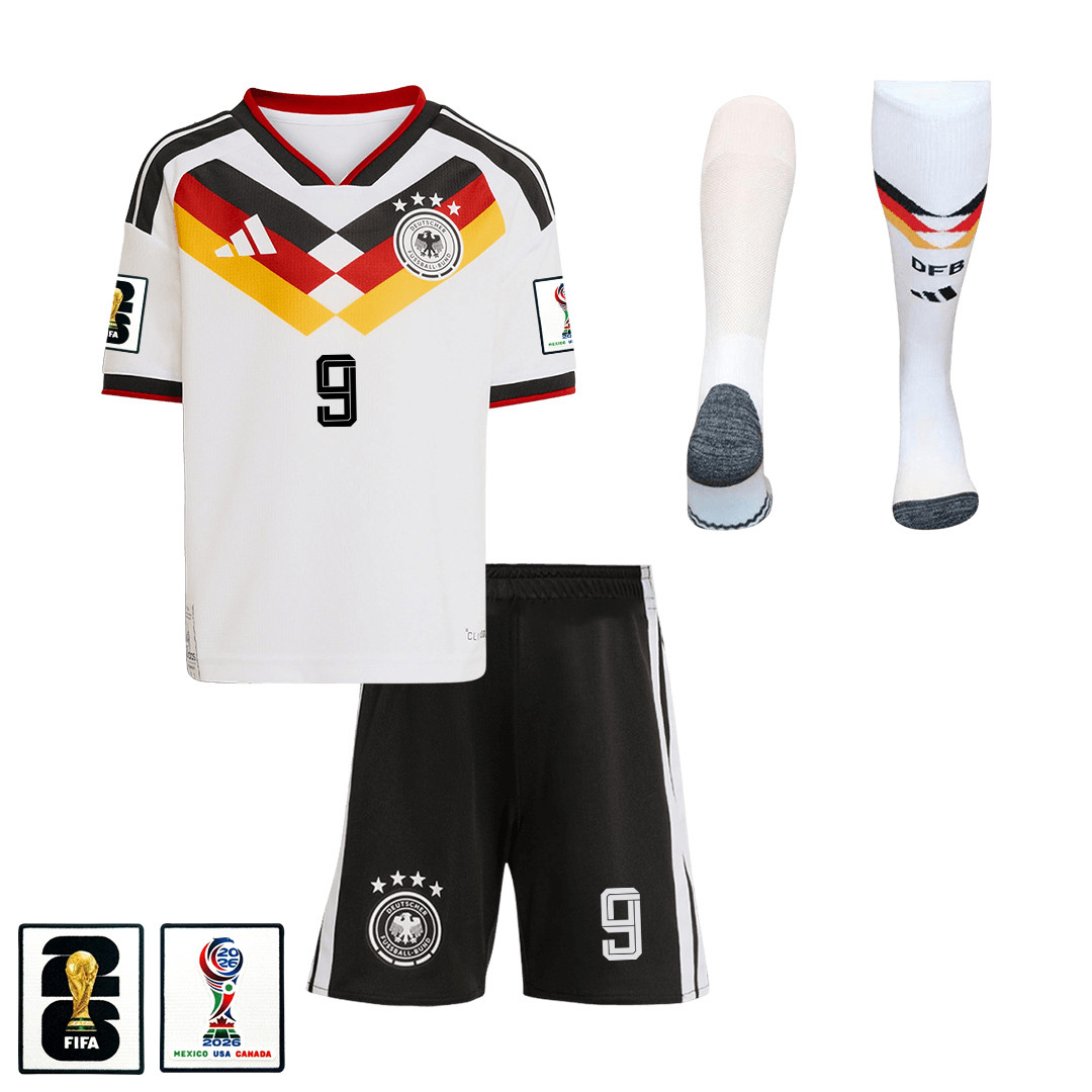 Assan Ouédraogo 9 Germany 2026 Youth Home Kit Set – White - Jersey Teams