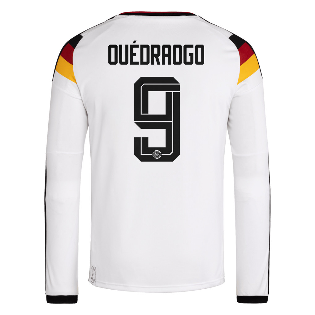Assan Ouédraogo 9 Germany National Team 2026 Home Long Sleeve Jersey - White - Jersey Teams