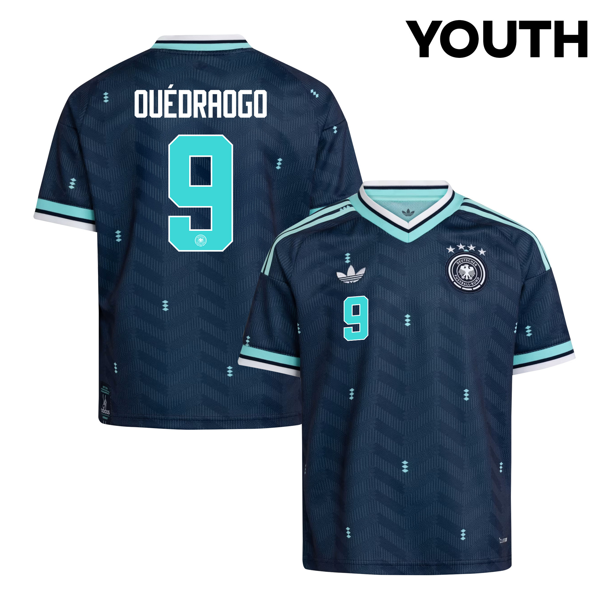 Assan Ouédraogo 9 Youth Germany National Team 2026 Away Jersey - Navy - Jersey Teams