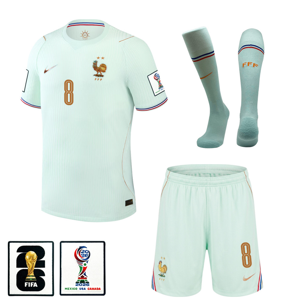 Aurélien Tchouaméni 8 France 2026 Away Men Kit Set – Green – Jersey Teams