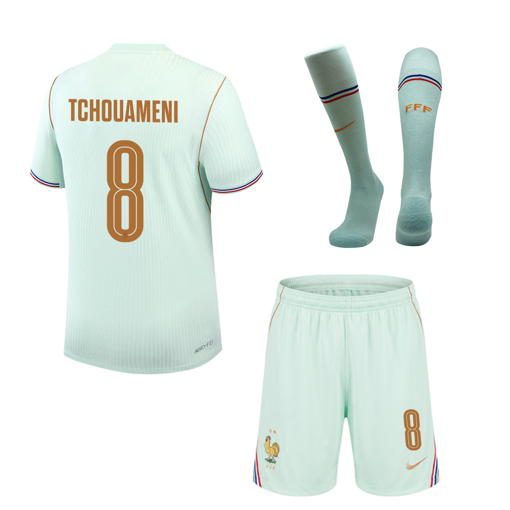 Aurélien Tchouaméni 8 France 2026 Away Men Kit Set – Green - Jersey Teams