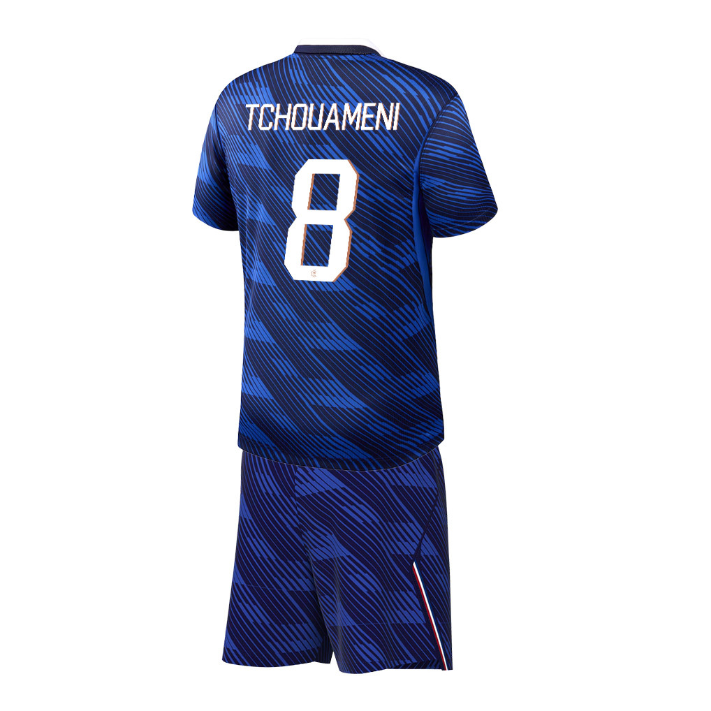 Aurélien Tchouaméni 8 France 2026 Home Men Jersey & Shorts Set – Blue - Jersey Teams