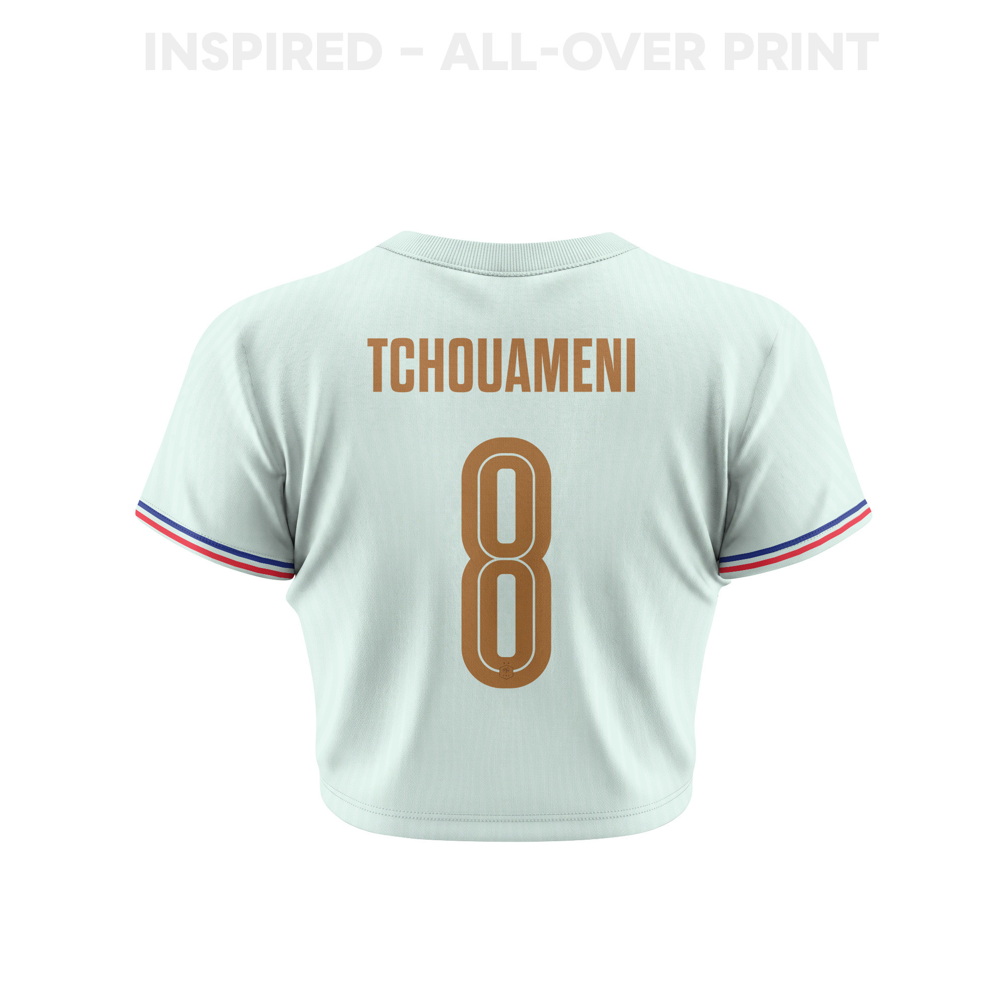 Aurélien Tchouaméni 8 France 2026 Women's Away All-Over Print Cropped Jersey - Green - Jersey Teams