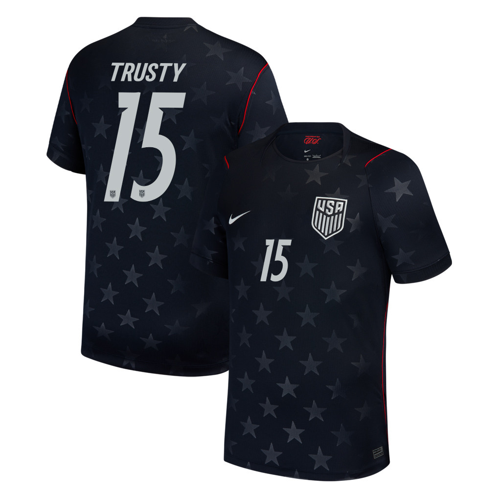 Auston Trusty 15 USMNT 2026 Away Stadium Game Jersey - Blue Men - Jersey Teams