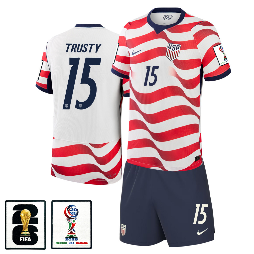Auston Trusty 15 USMNT 2026 Home Men Jersey & Shorts Set – Jersey Teams