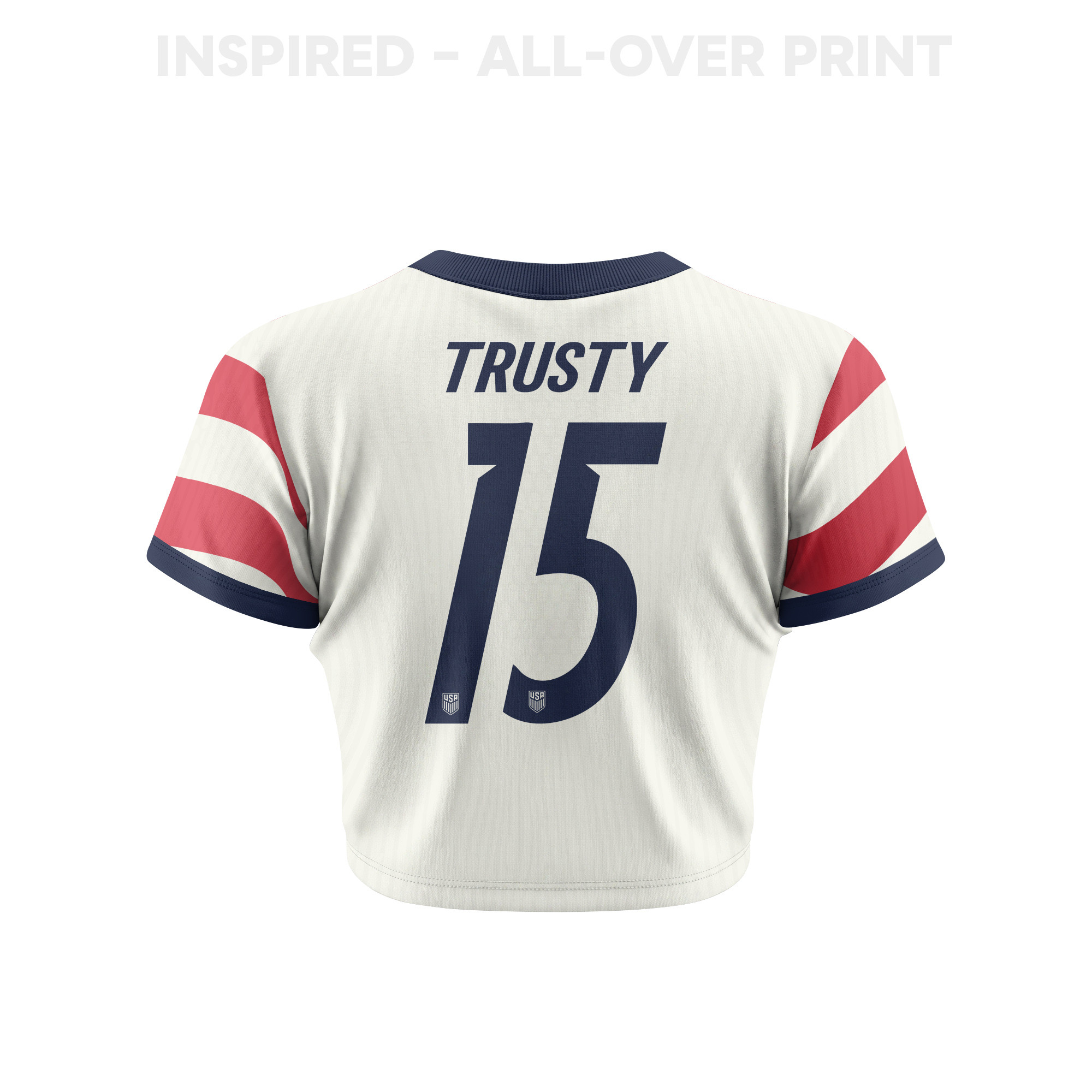 Auston Trusty 15 Women's USMNT 2026 Home All-Over Print Cropped Jersey - Jersey Teams