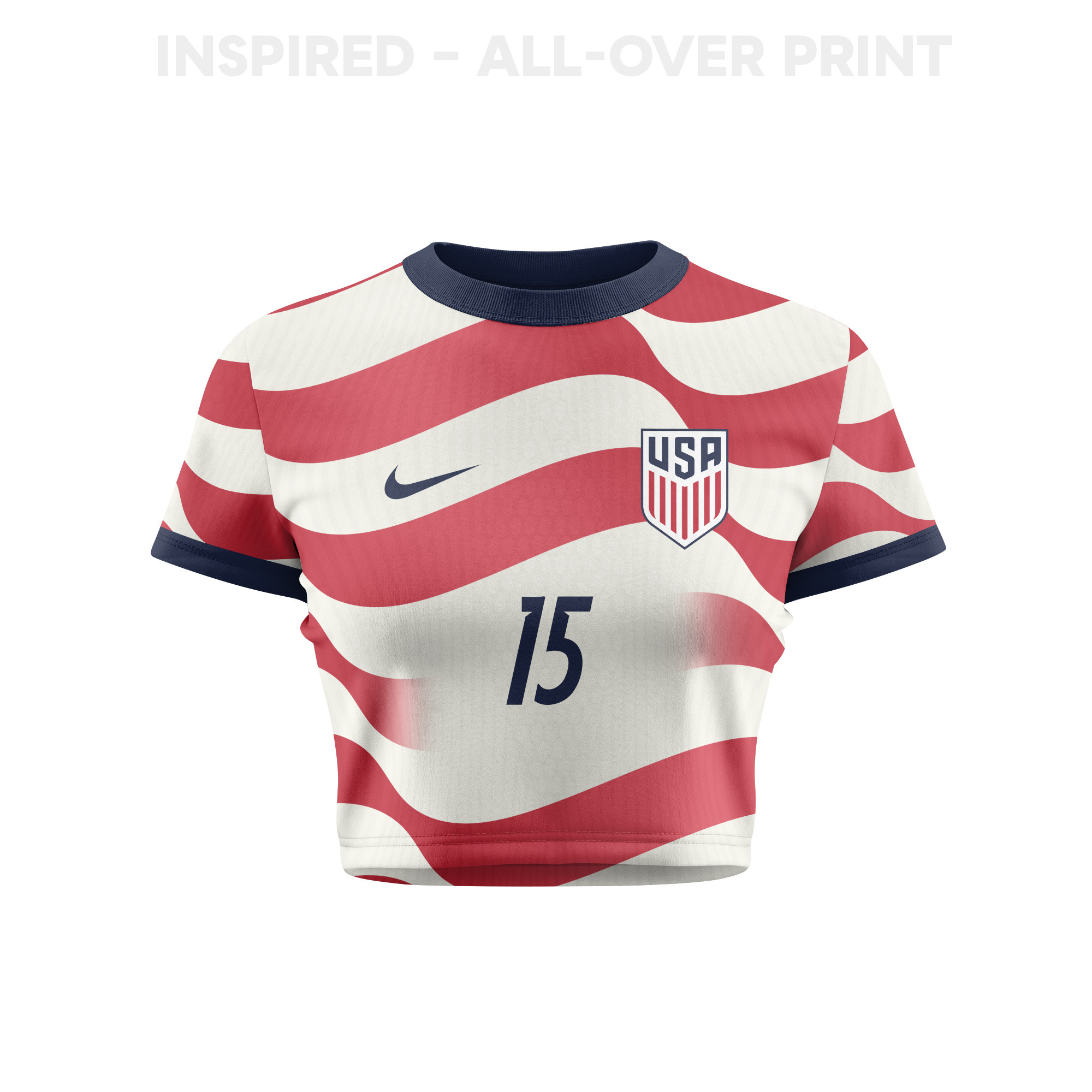 Auston Trusty 15 Women's USMNT 2026 Home All-Over Print Cropped Jersey - Jersey Teams