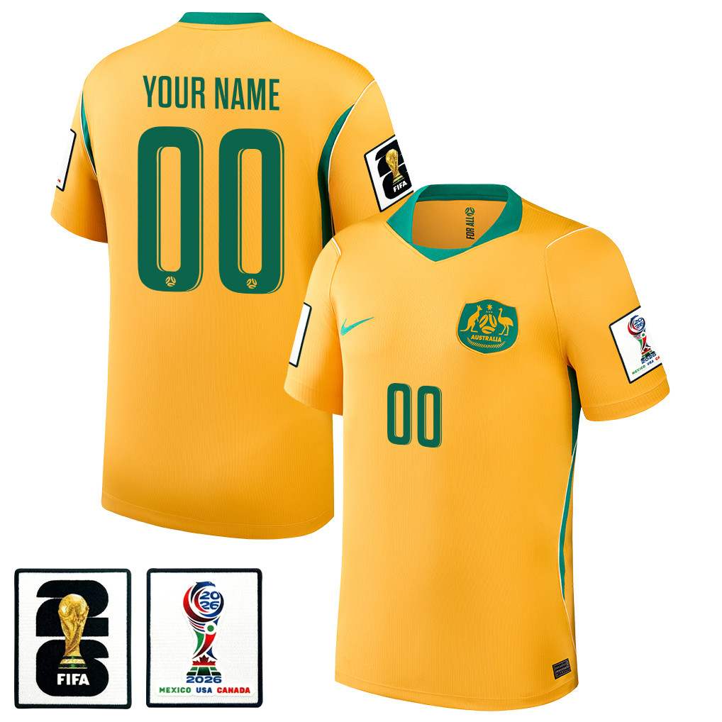 Australia National Team 2026 Personalized Home Jersey - Yellow, Men - Jersey Teams