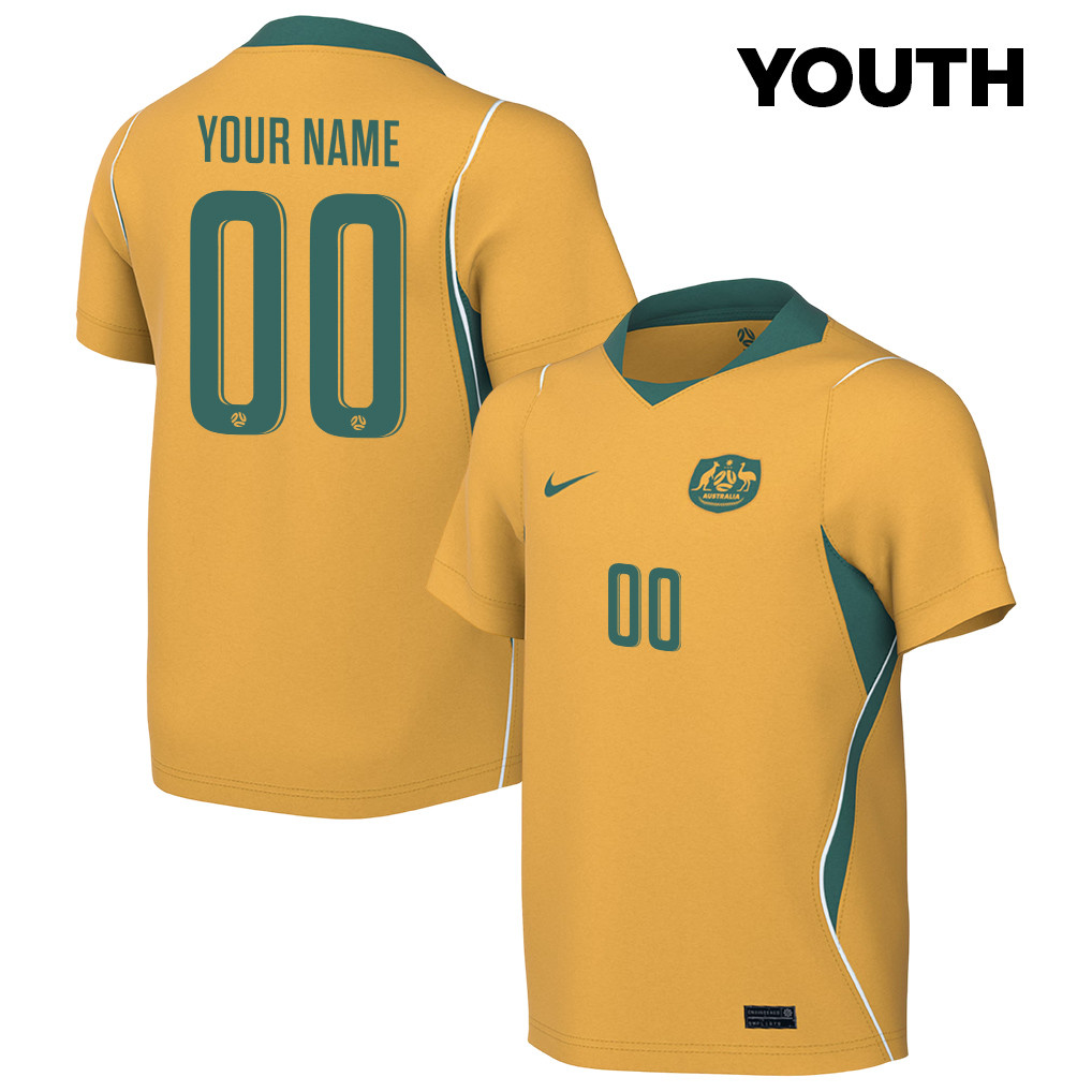Australia National Team 2026 Youth Personalized Home Jersey - Yellow - Jersey Teams