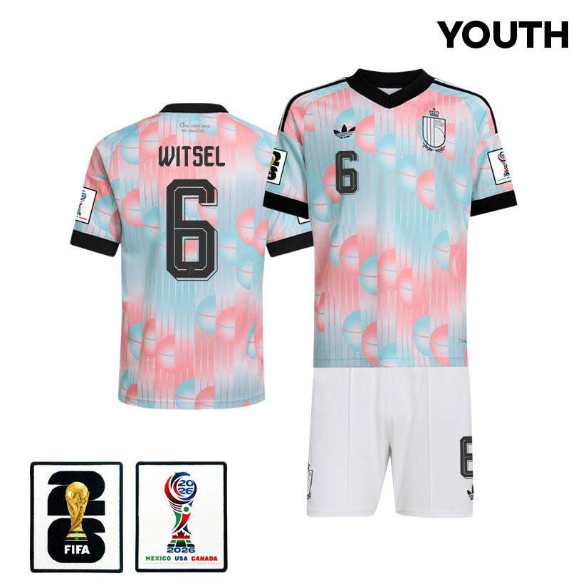Axel Witsel 6 Belgium 2026 YOUTH Away Jersey & Shorts Set - Light Blue - Jersey Teams