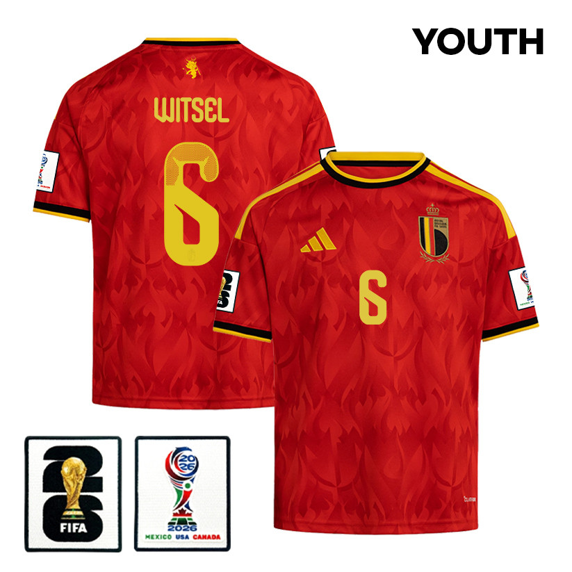 Axel Witsel 6 Youth Belgium National Team 2026 Home Jersey – Red – Jersey Teams