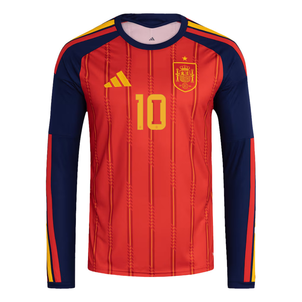 Aymeric Laporte 10 Spain National Team 2026 Home Long Sleeve Jersey - Red - Jersey Teams