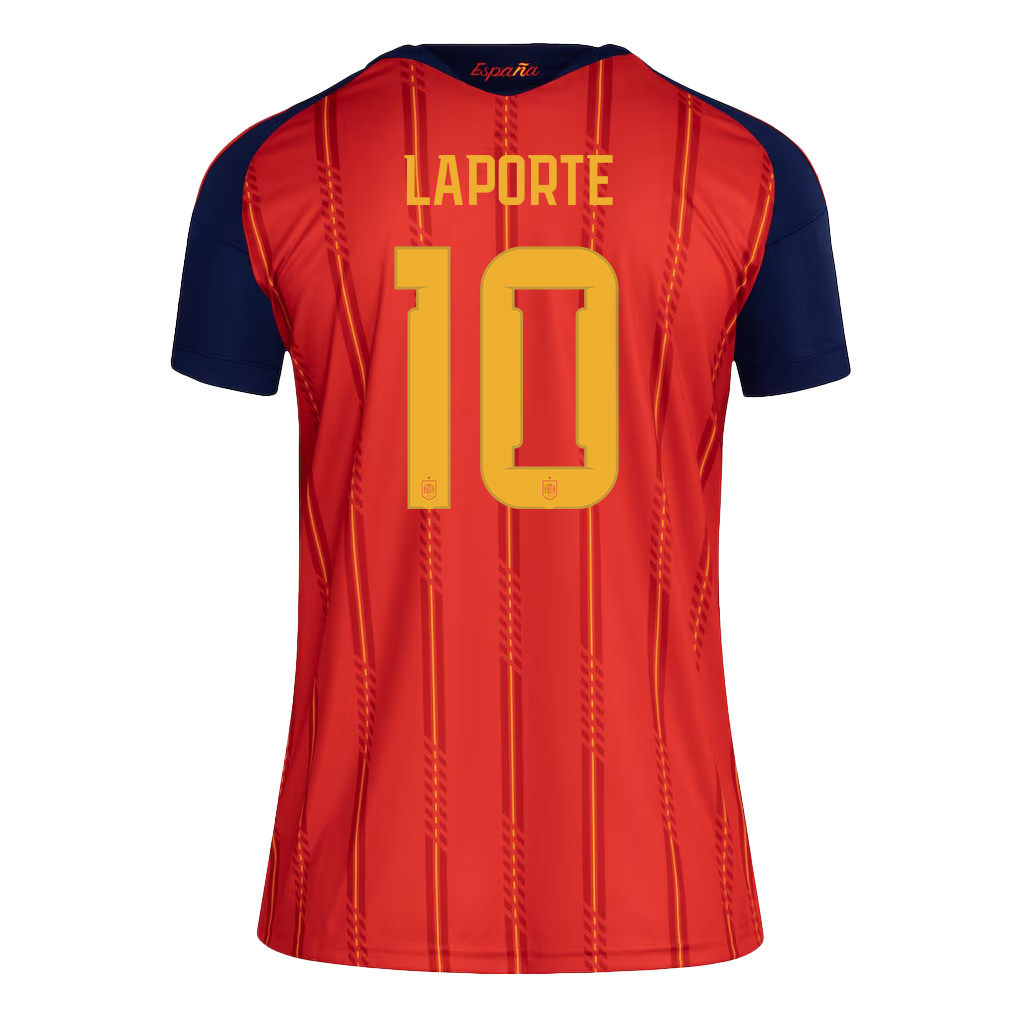 Aymeric Laporte 10 Women's Spain National Team 2026 Home Jersey - Red - Jersey Teams